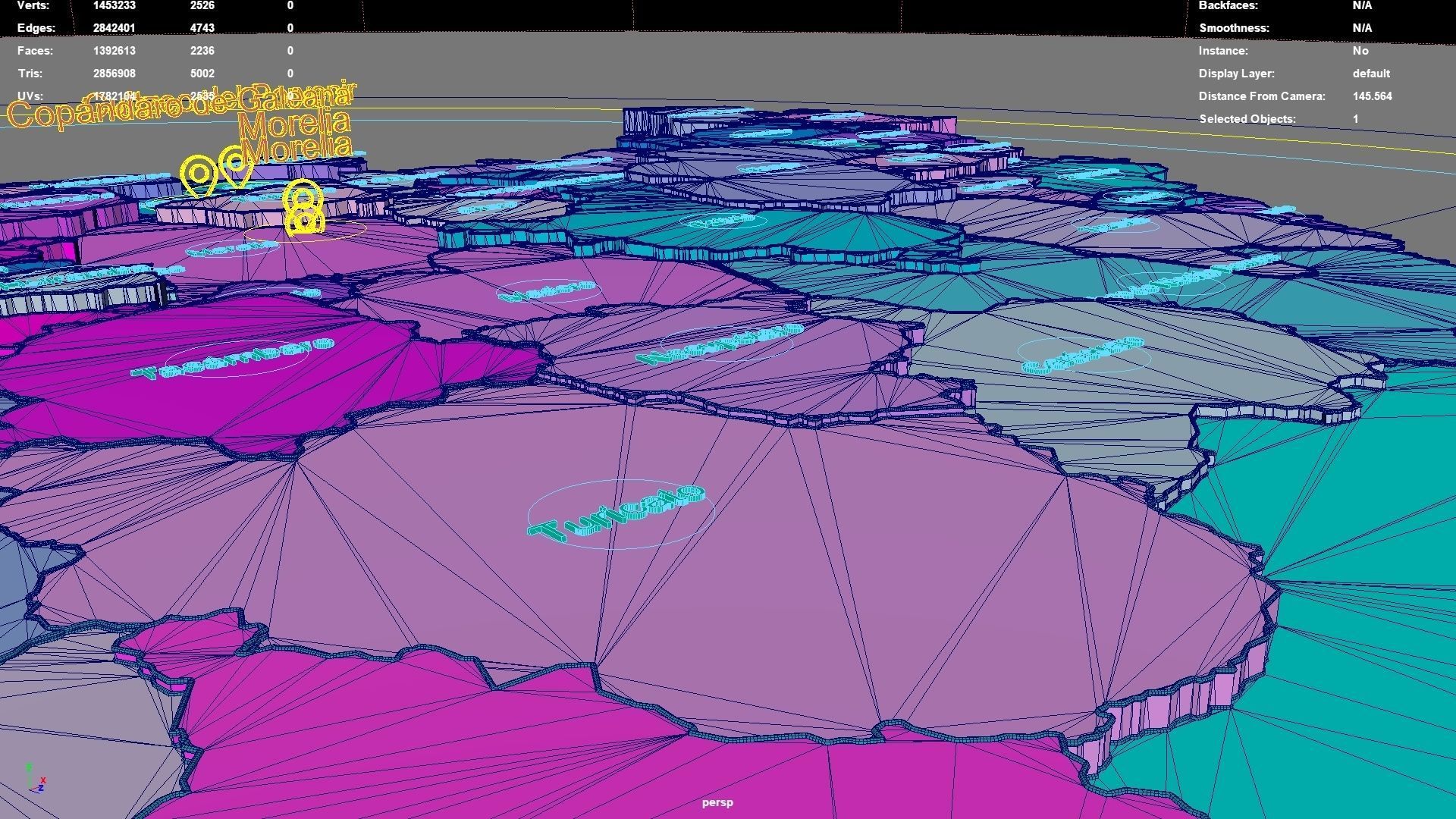 Michoacan  Mexico map region geography political geographic 3D model_7