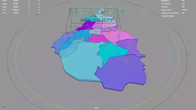 Mexico City  Mexico map region geography political geographic 3D model