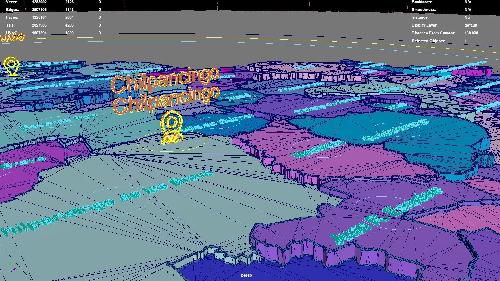 Guerrero Mexico map region geography political geographic 3D model_7