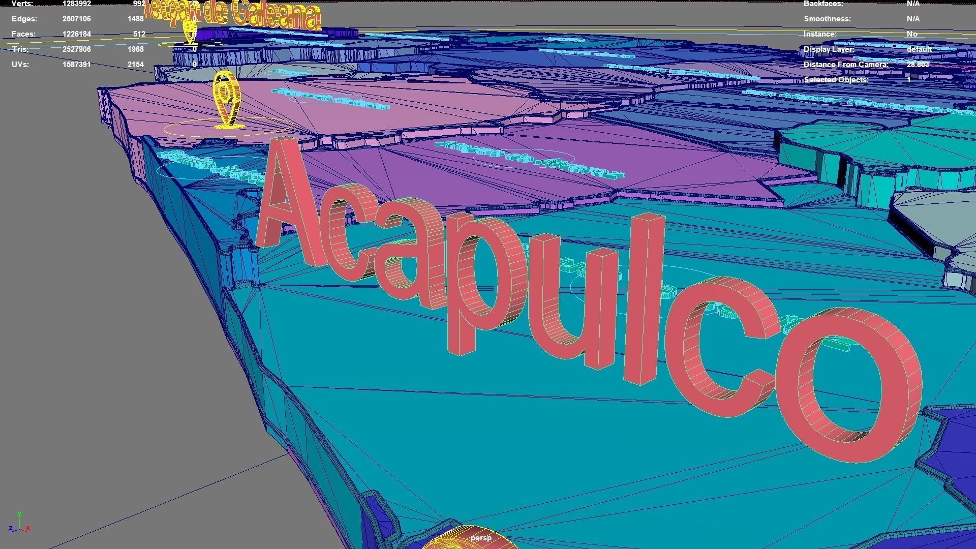 Guerrero Mexico map region geography political geographic 3D model_9