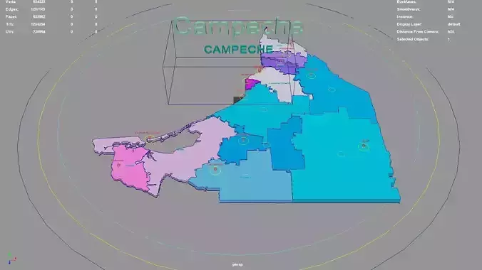 Campeche  Mexico map region geography political geographic