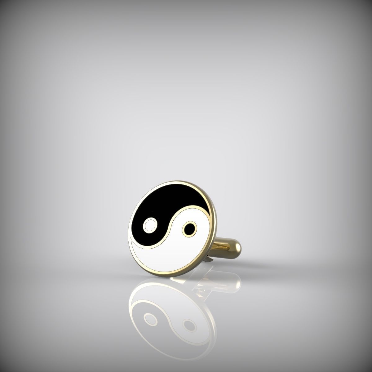 Yin and Yang cufflinks 3D print model_14