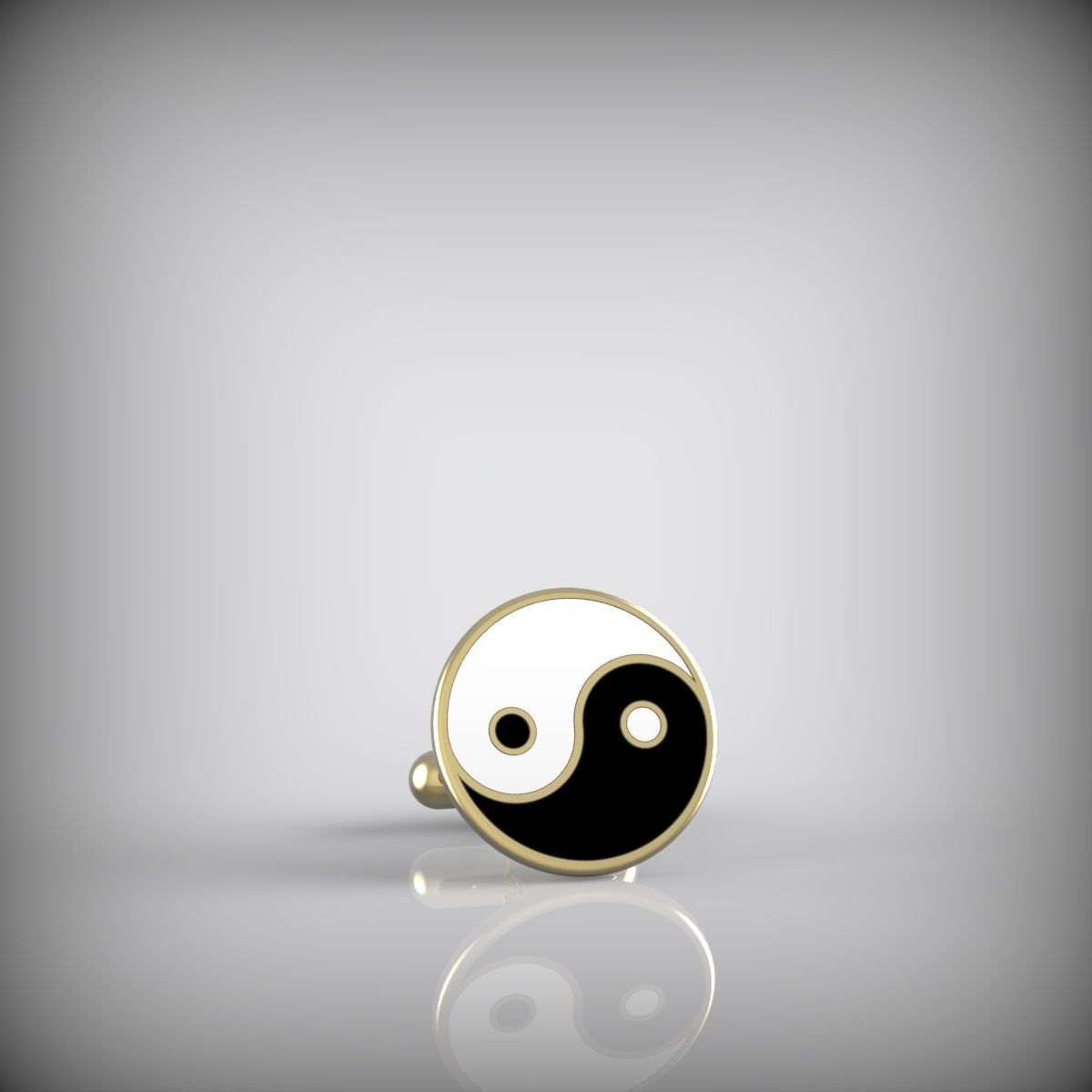 Yin and Yang cufflinks 3D print model_13
