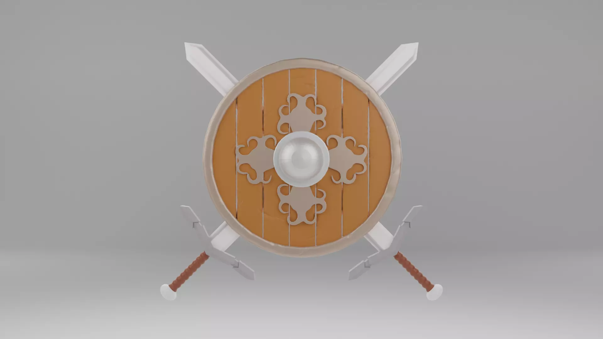 Shield with Swords 3D print model