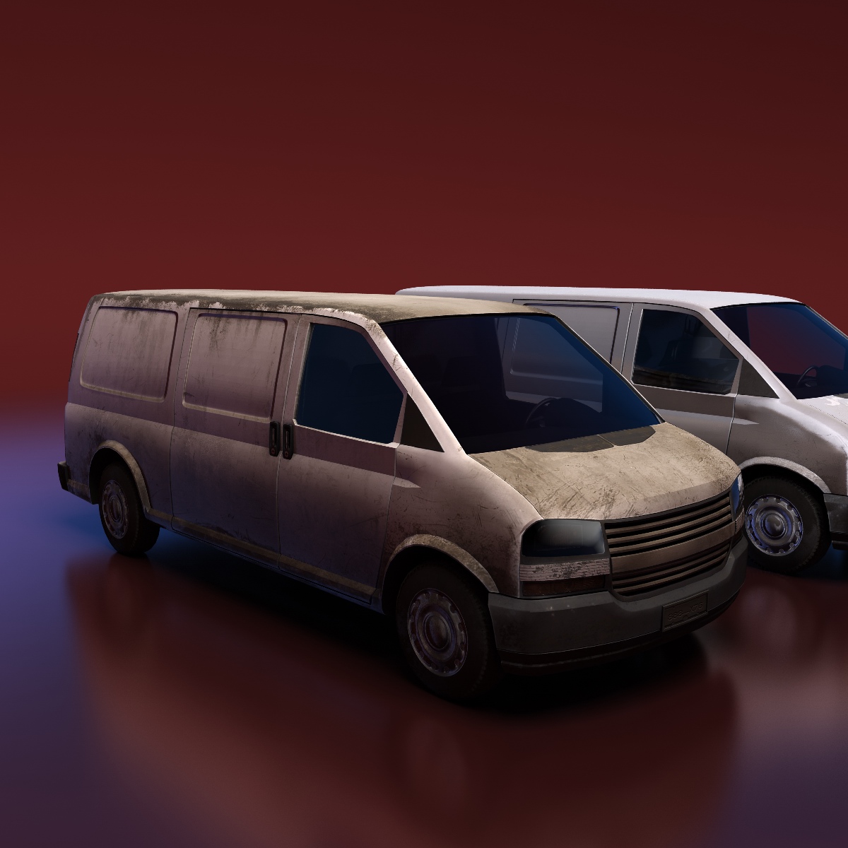 Van model chevrolet express vans Low-poly 3D model_5