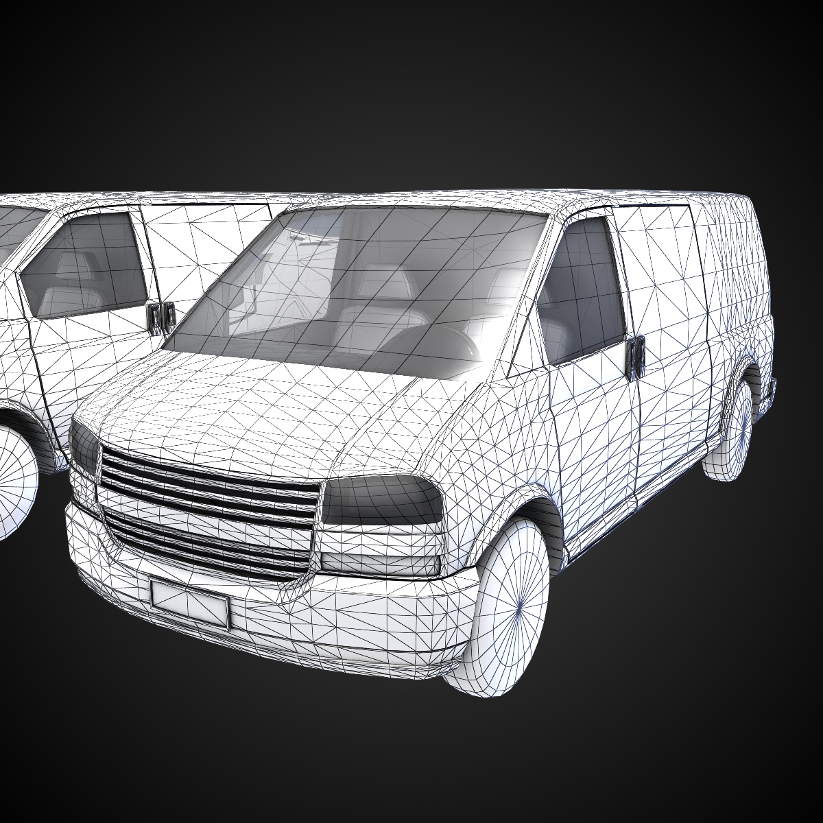 Van model chevrolet express vans Low-poly 3D model_8