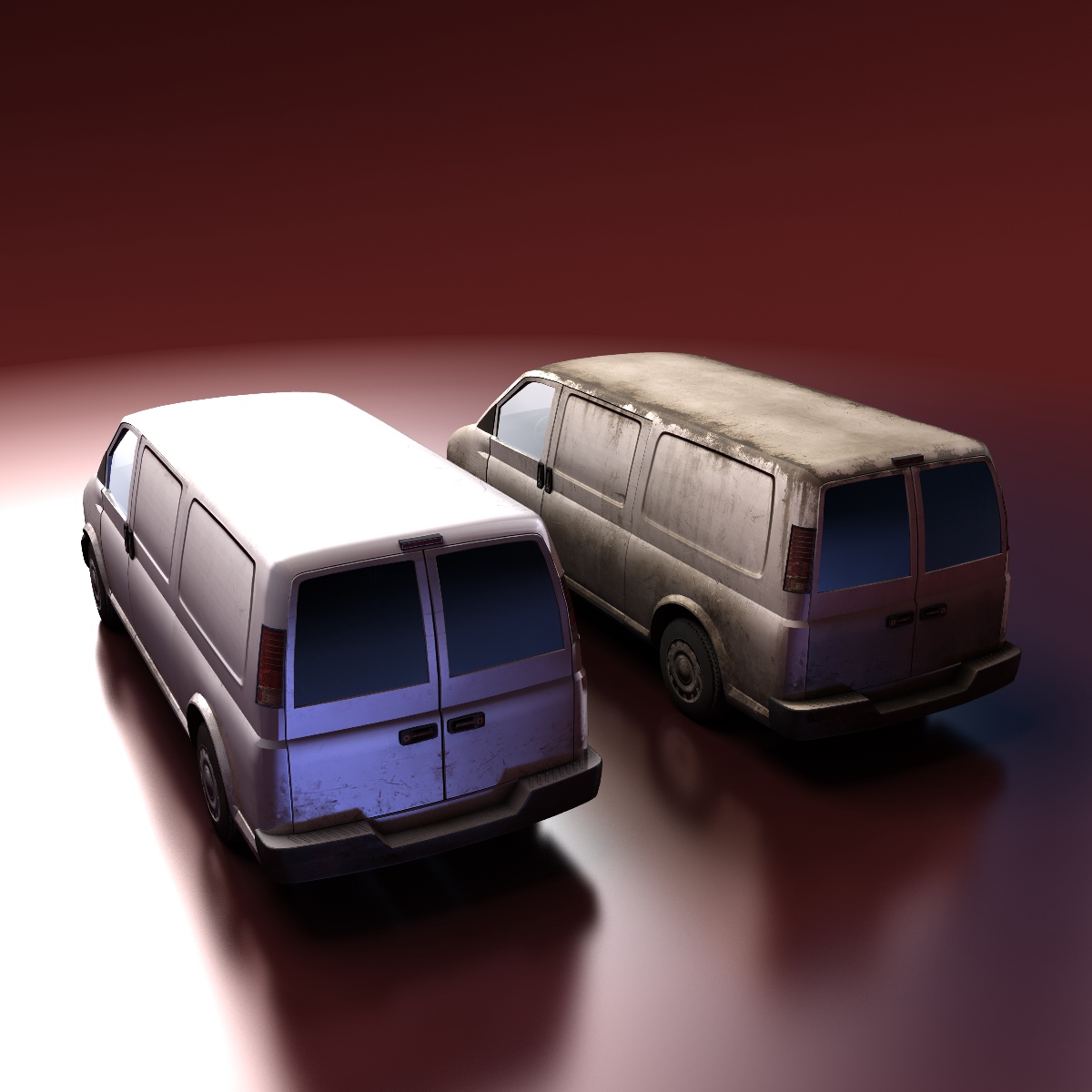 Van model chevrolet express vans Low-poly 3D model_2