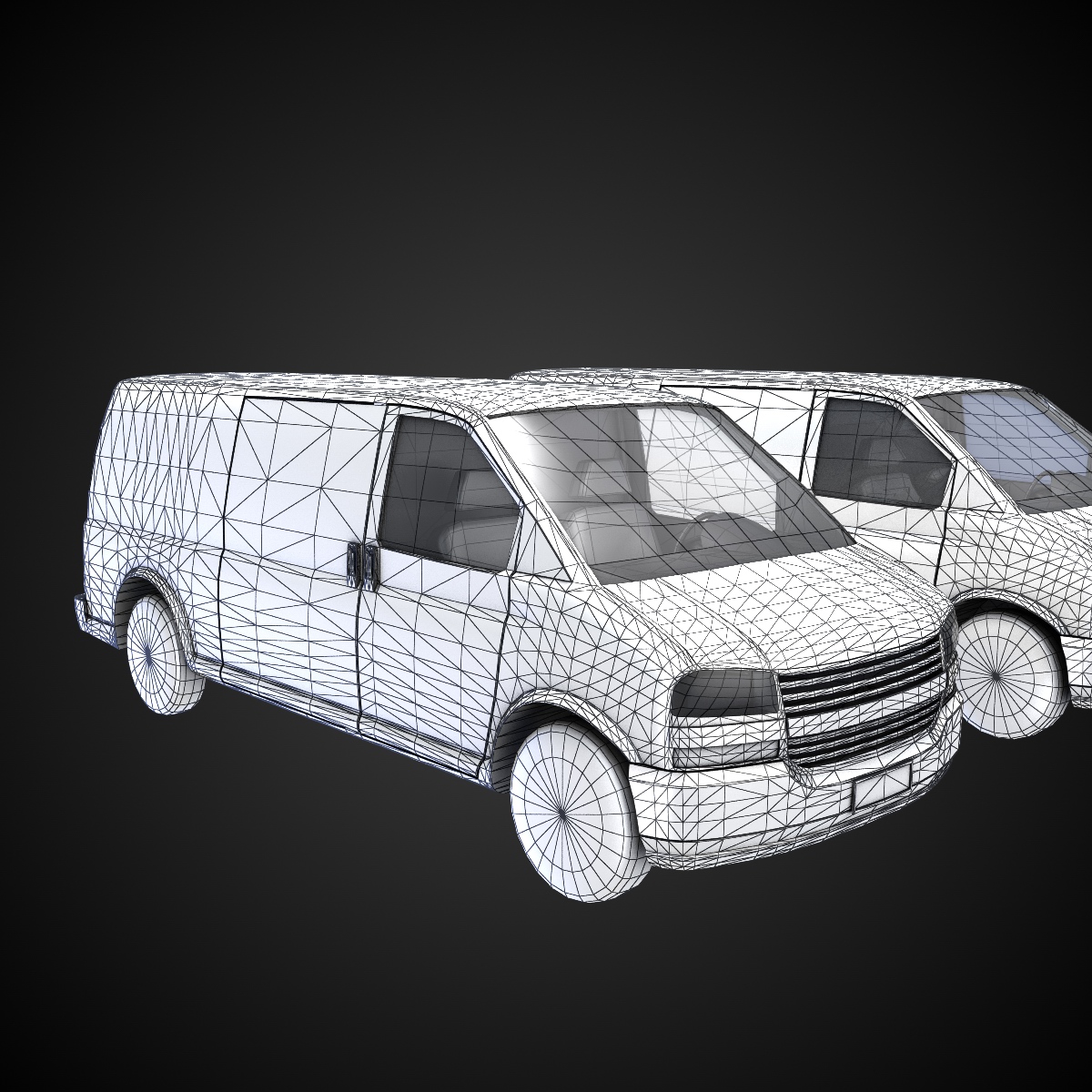 Van model chevrolet express vans Low-poly 3D model_9