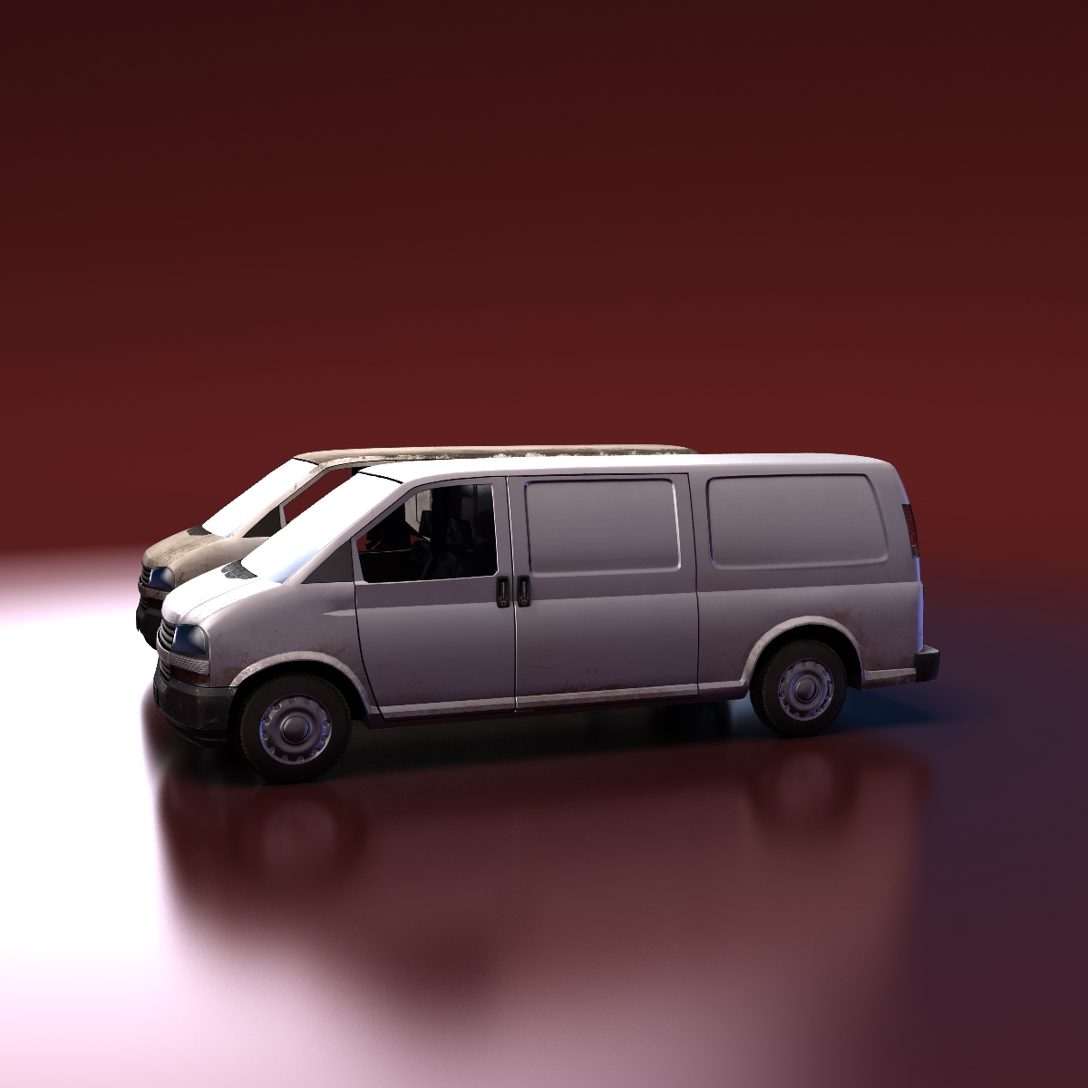 Van model chevrolet express vans Low-poly 3D model_1