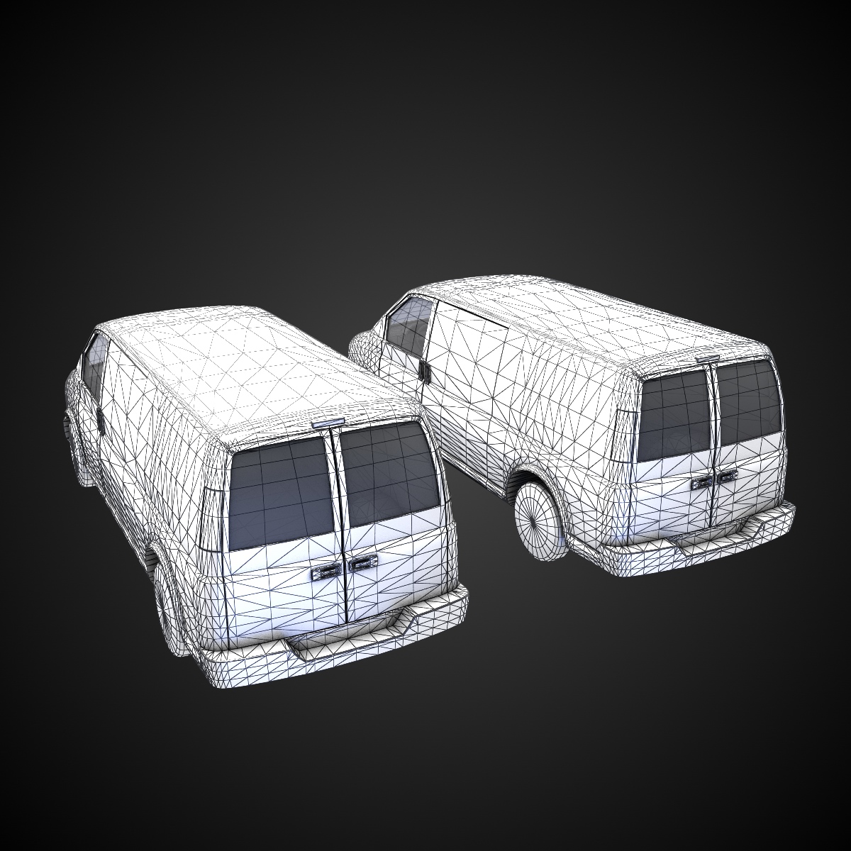 Van model chevrolet express vans Low-poly 3D model_7