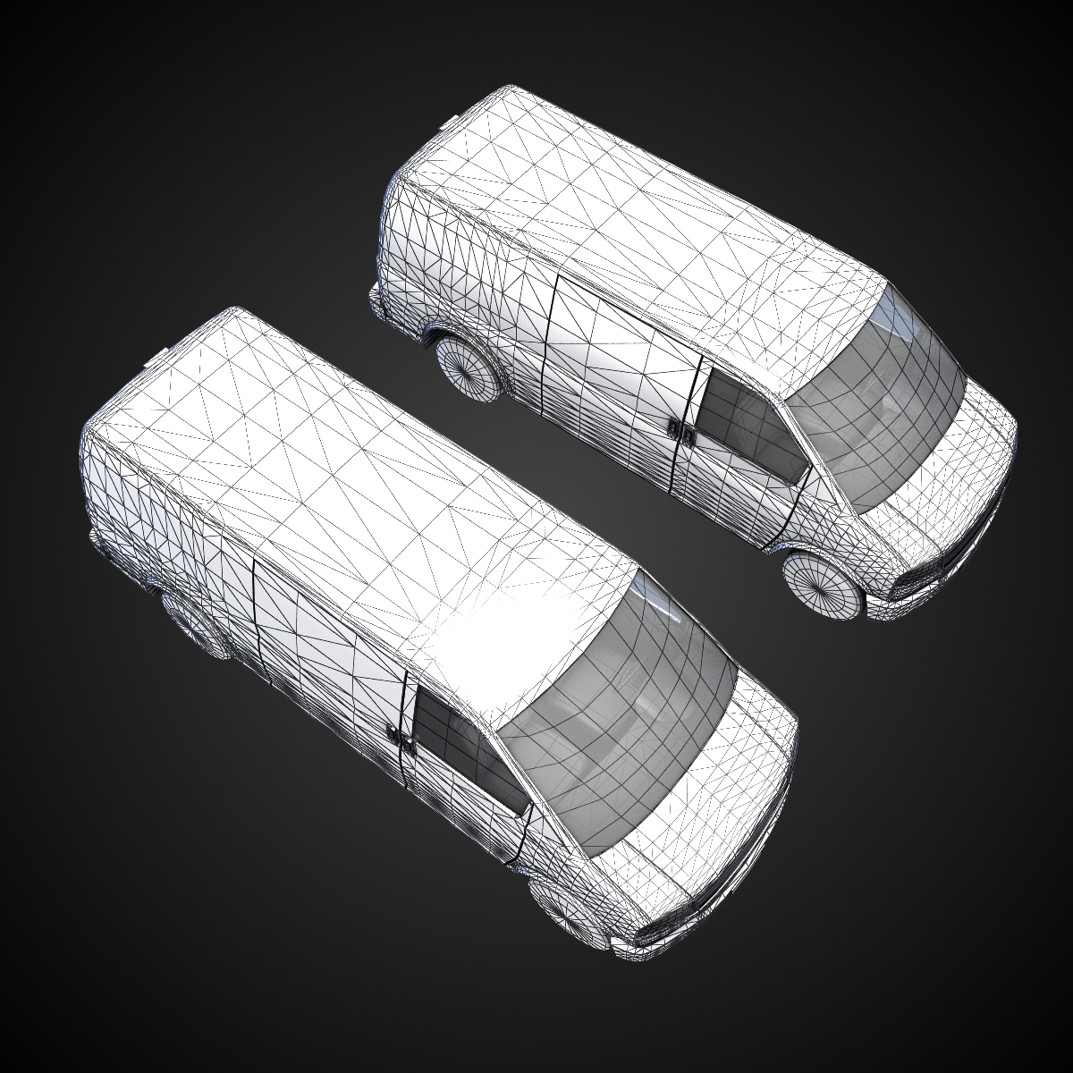 Van model chevrolet express vans Low-poly 3D model_10