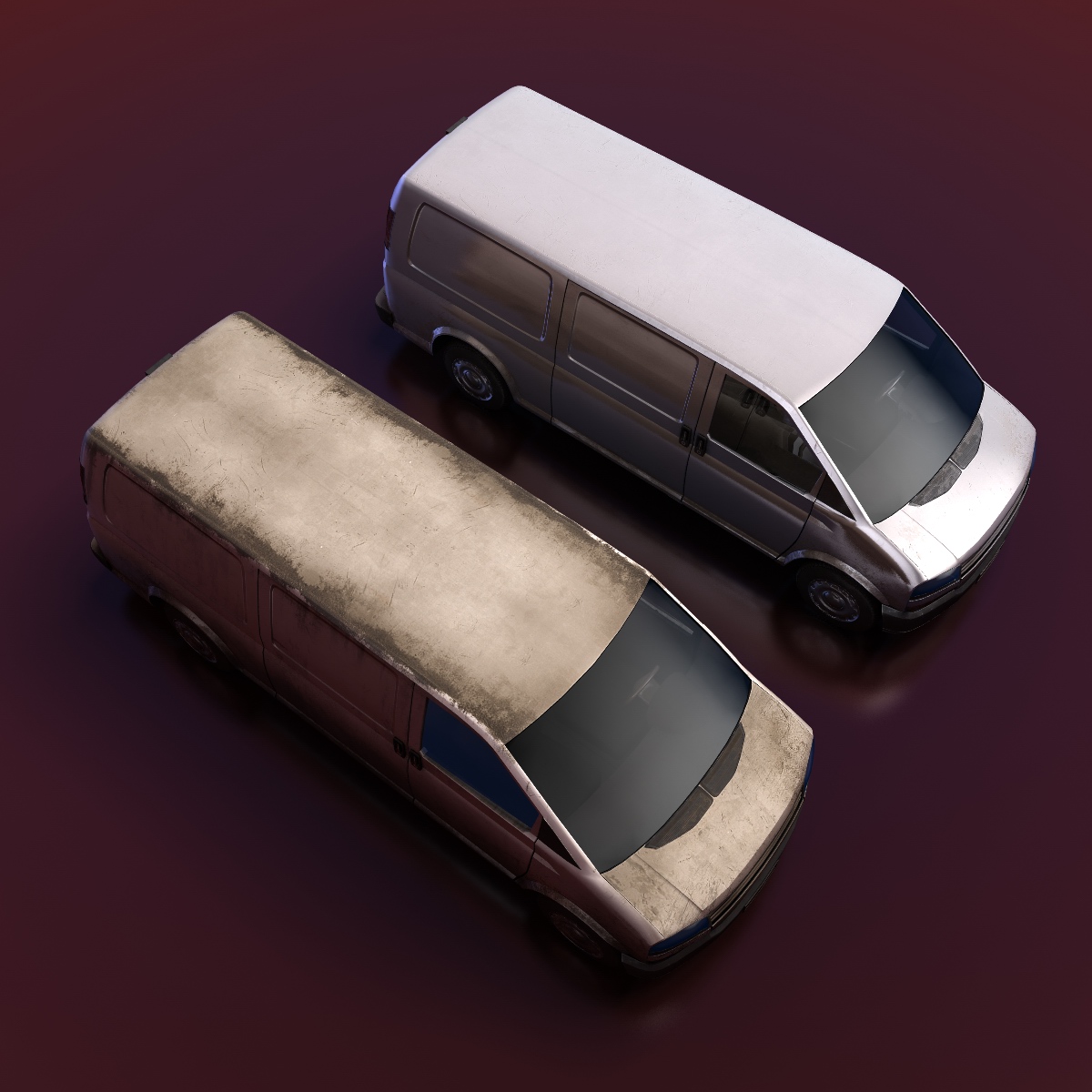 Van model chevrolet express vans Low-poly 3D model_4