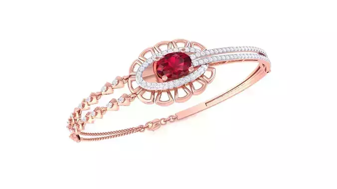 Flower High Jewelry Italian Diamond Bracelets 3dm stl obj gltf