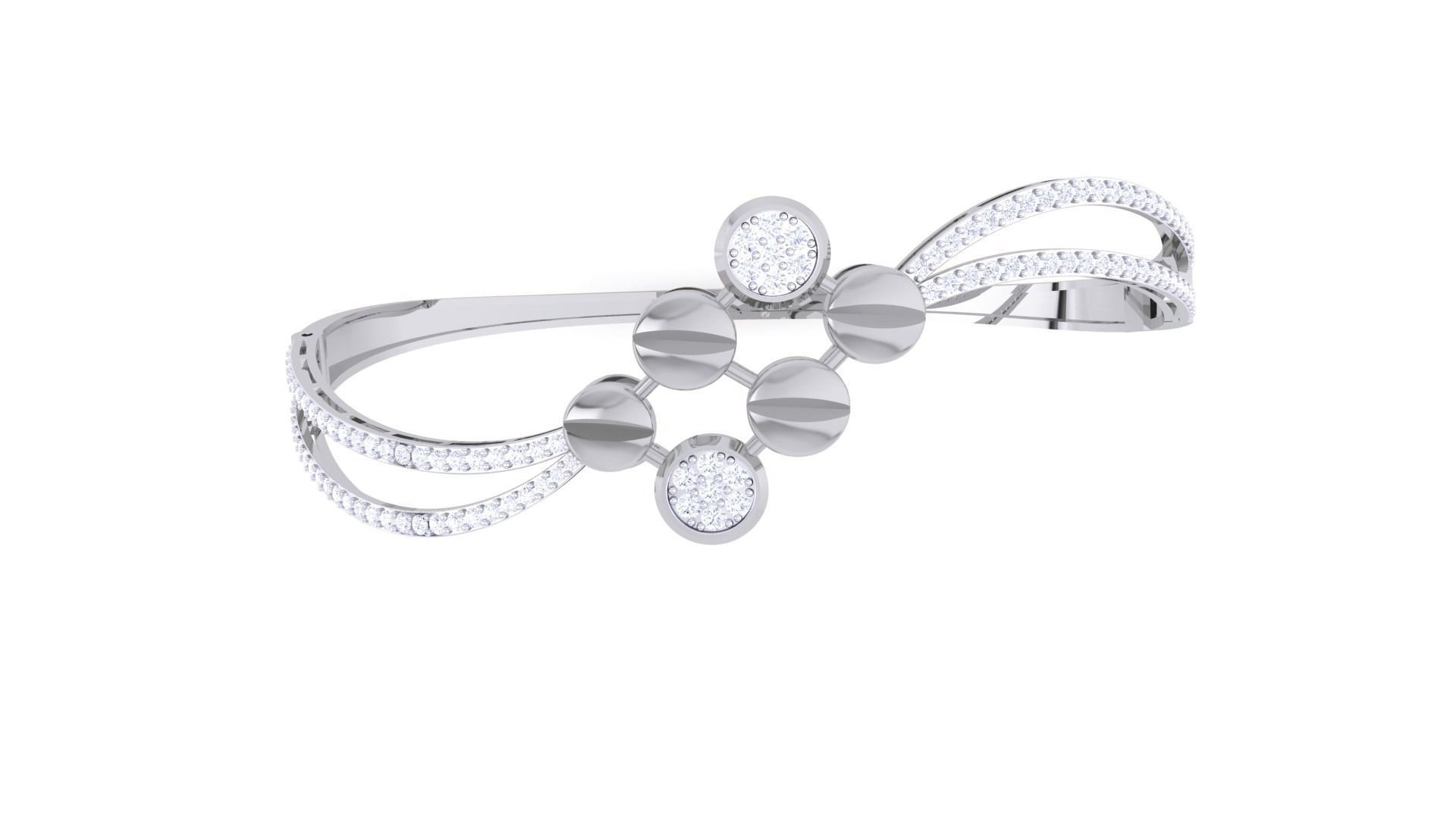 Screw Head Twisted High Jewelry Italian Diamond Bracelets 3dm  3D print model_8