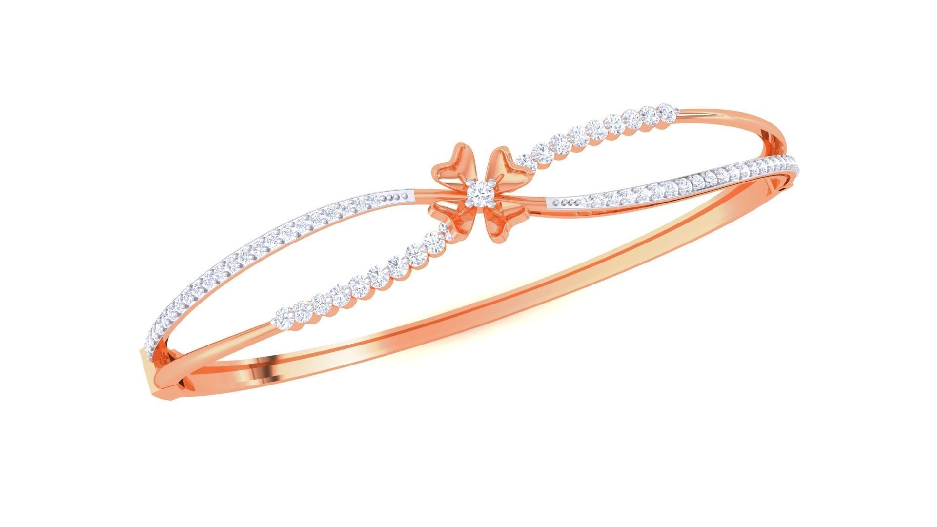 Flower High Jewelry Italian Diamond Bracelets 3dm stl obj gltf 3D print model_6