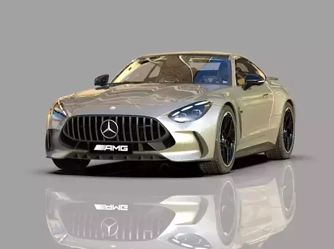 Mercedes Benz AMG GT 2024 HQ interior 3D model