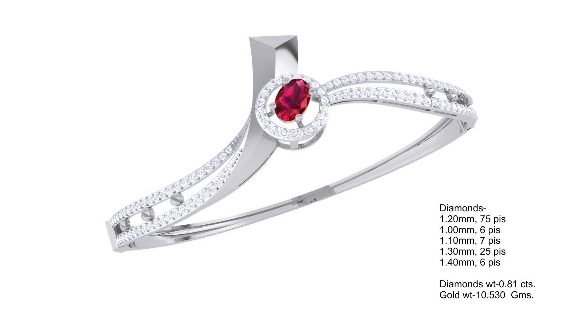 Twisted High Jewelry Italian Diamond Bracelets 3dm stl obj gltf 3D print model_2