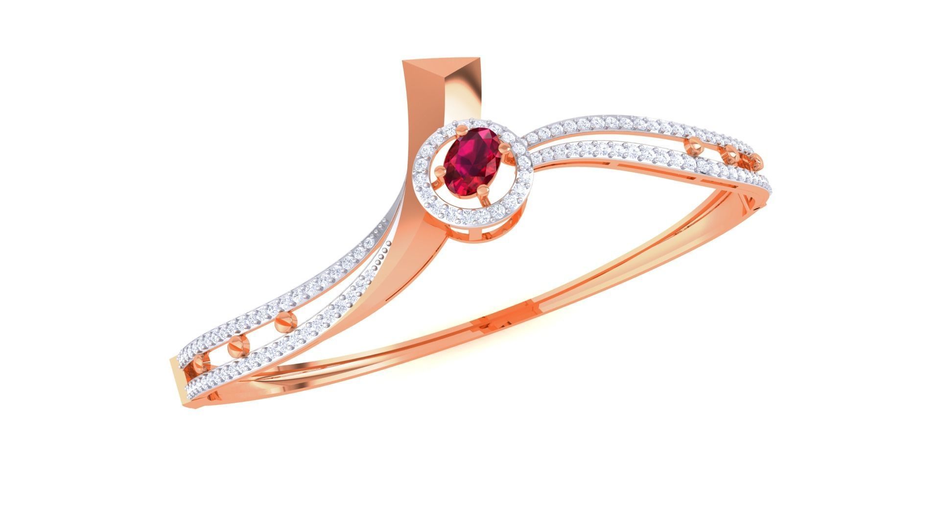 Twisted High Jewelry Italian Diamond Bracelets 3dm stl obj gltf 3D print model_6