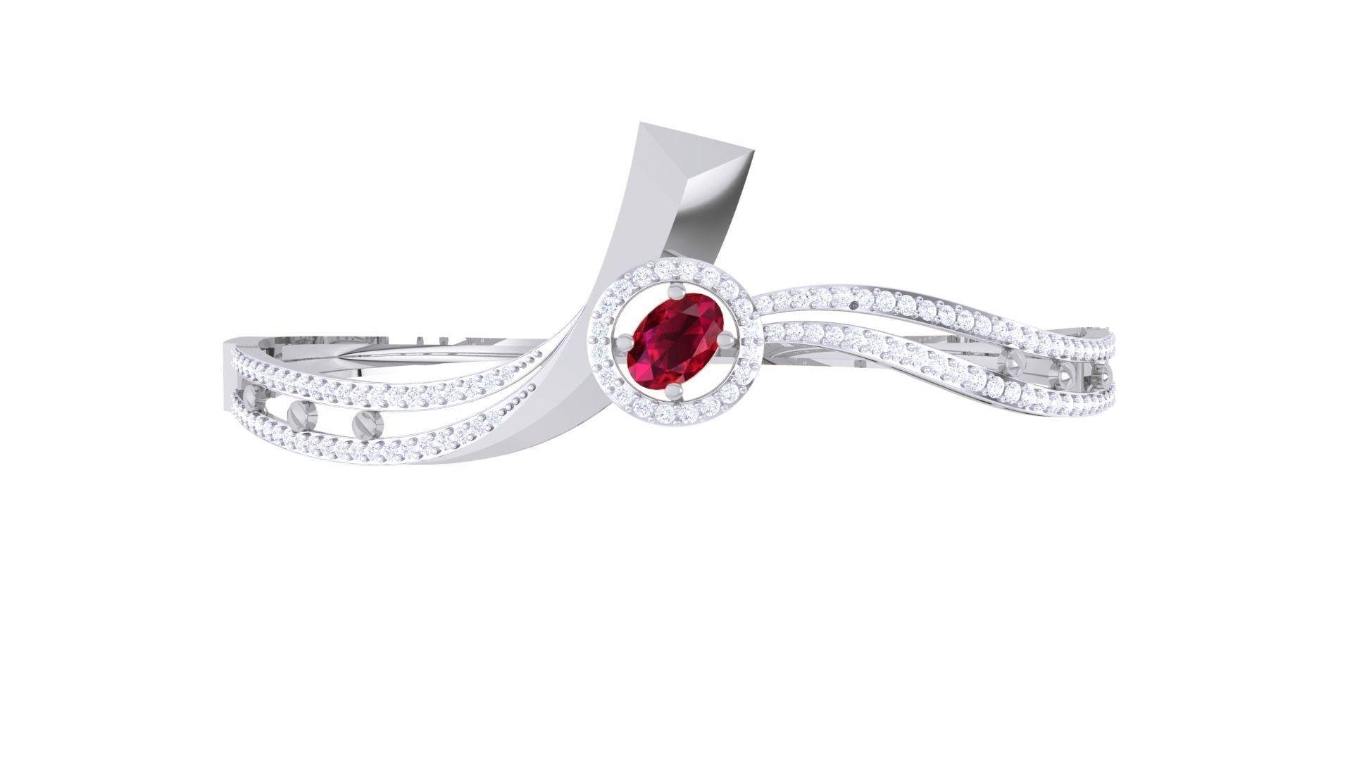 Twisted High Jewelry Italian Diamond Bracelets 3dm stl obj gltf 3D print model_8