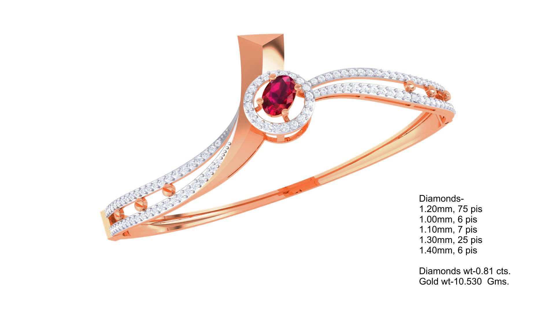 Twisted High Jewelry Italian Diamond Bracelets 3dm stl obj gltf 3D print model_3