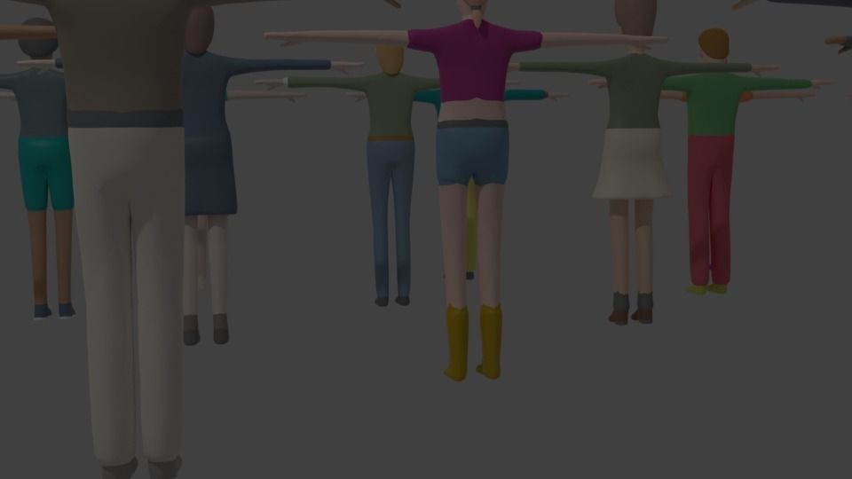 Low poly character bundle 3D model_4