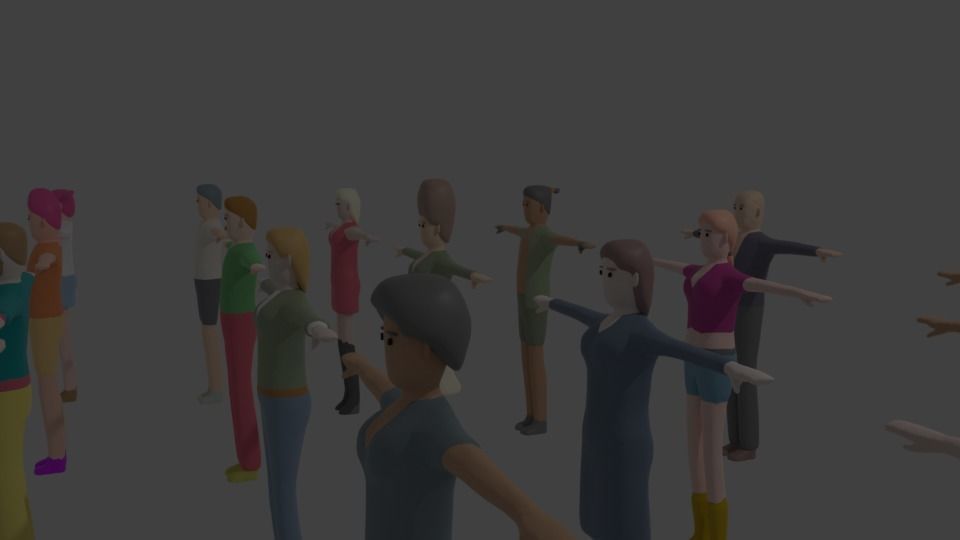 Low poly character bundle 3D model_2