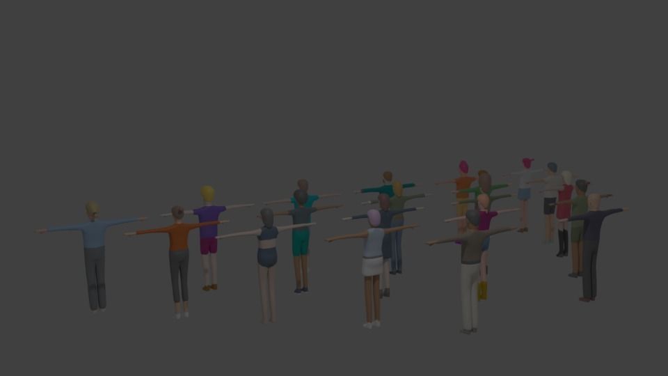 Low poly character bundle 3D model_3