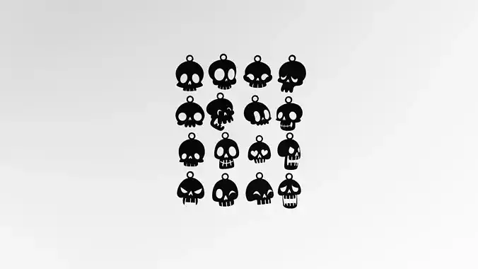  skull halloween earring keychain 16 set