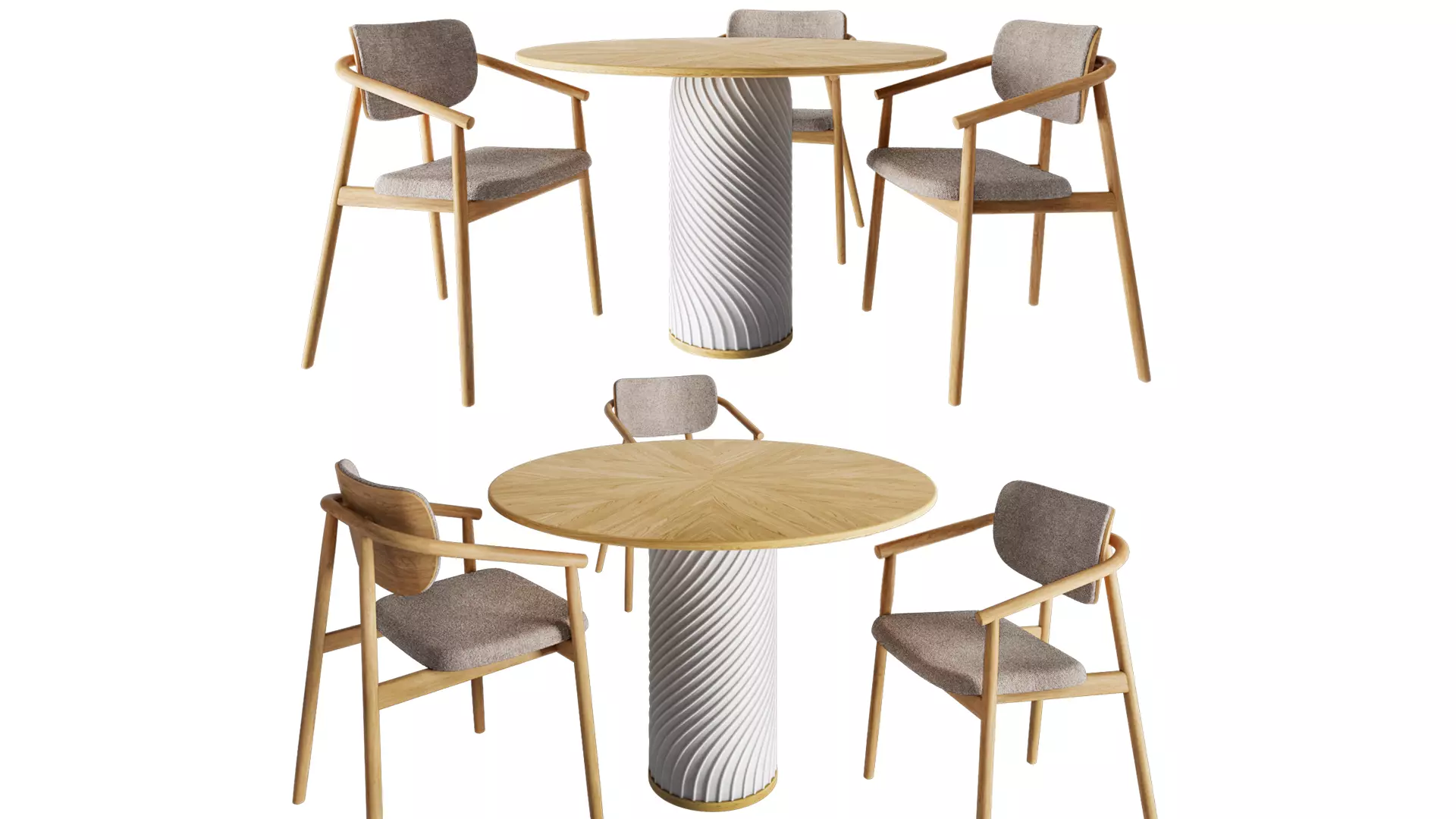 Monceau Table and Moroso Klara Armchair 3D model