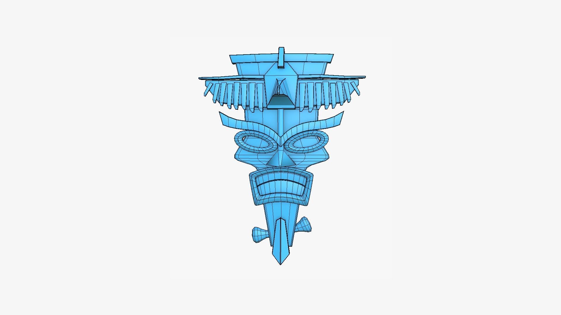 Tribal Mask C03 Purple Blue - Costume Character Design Low-poly 3D model_14