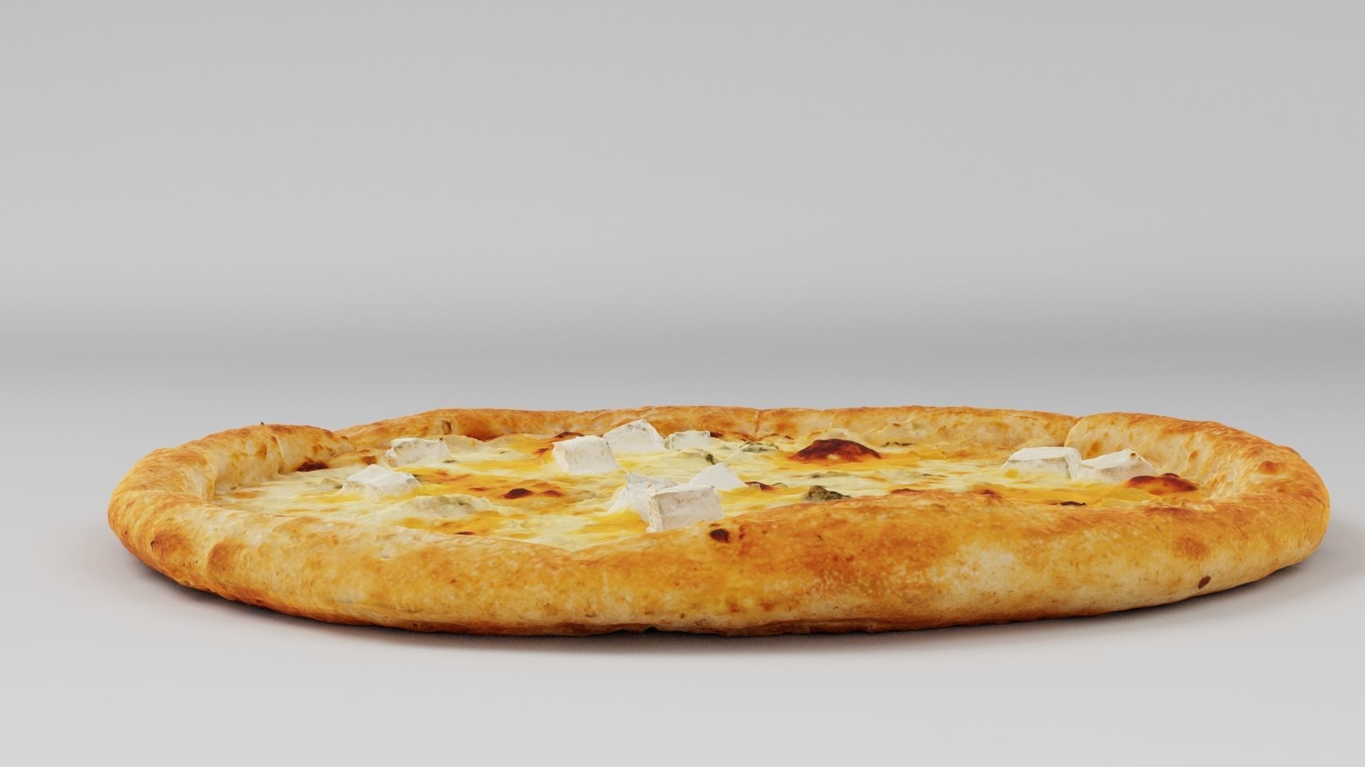 Pizza with mozarella cheese 3D model_4
