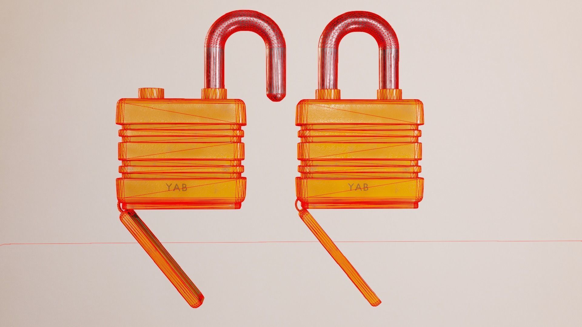 Padlock Low-poly 3D model_9