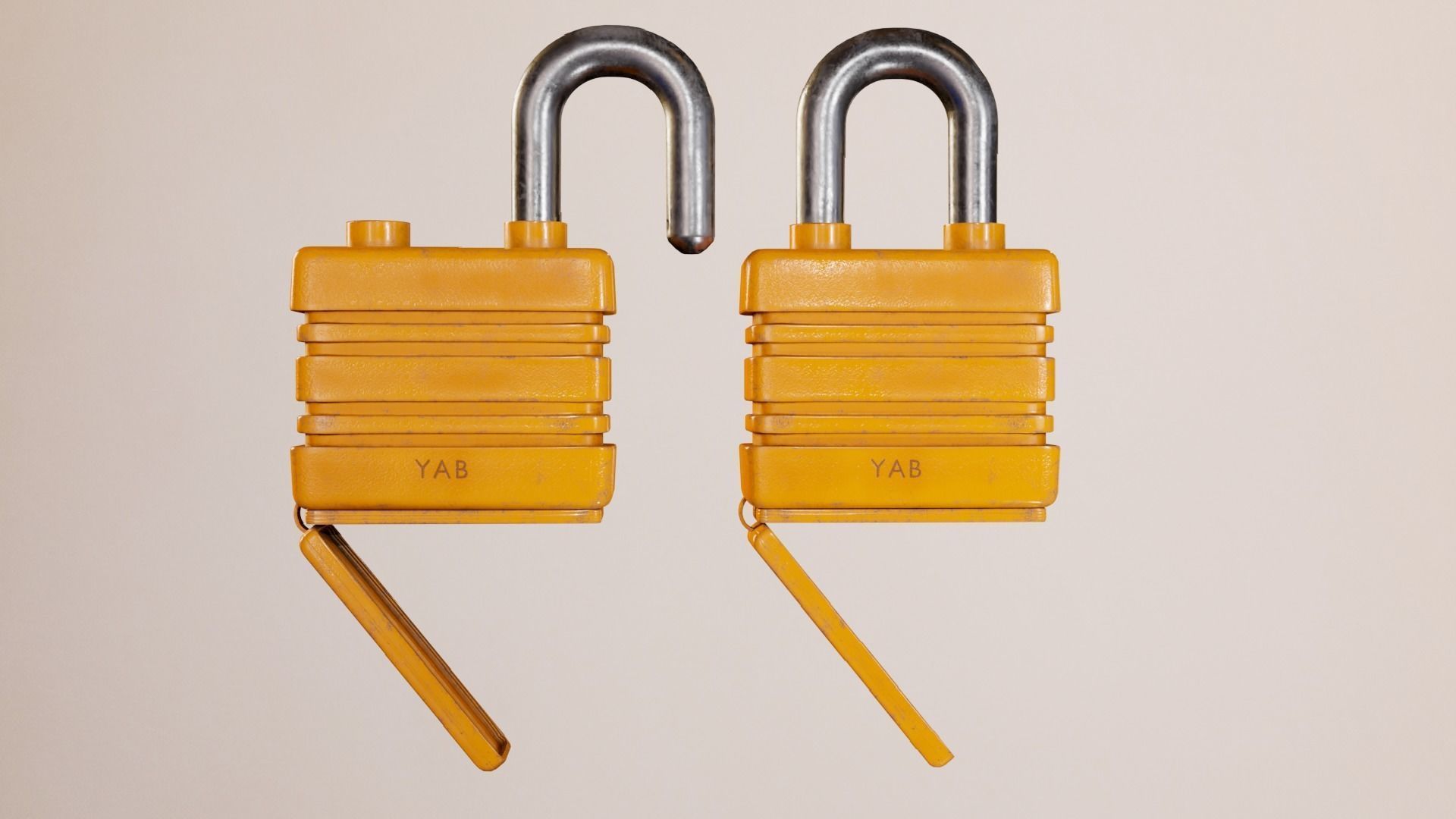 Padlock Low-poly 3D model_8