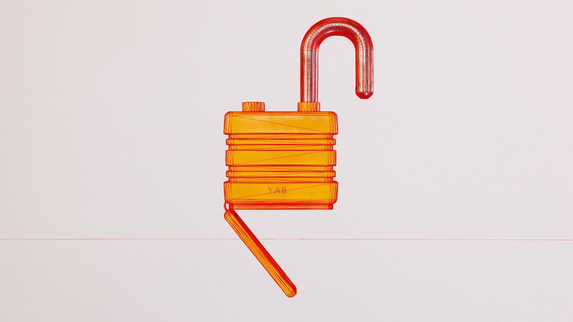 Padlock Low-poly 3D model_3