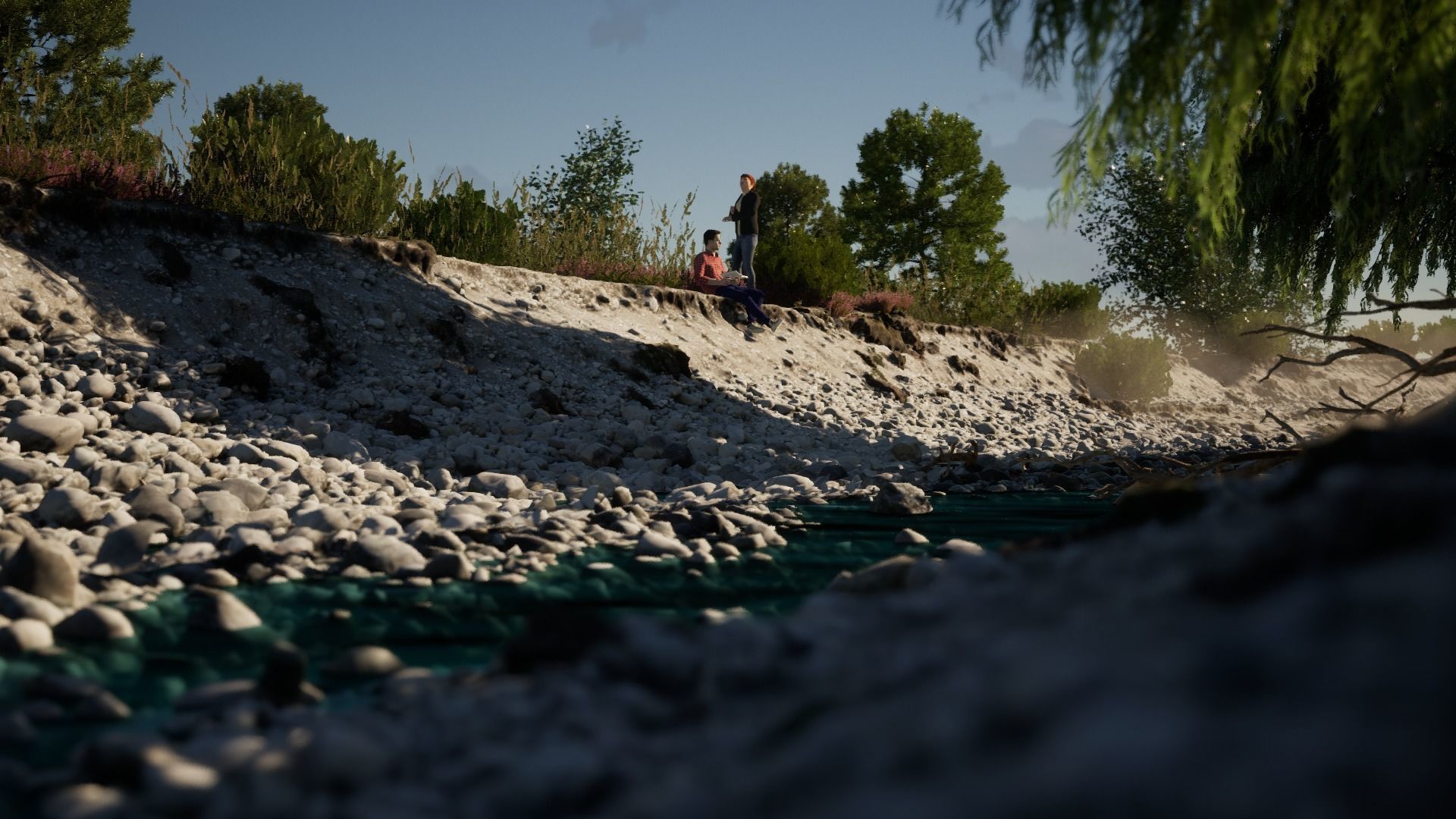 Alpine river gravel embankment-long Low-poly 3D model_6