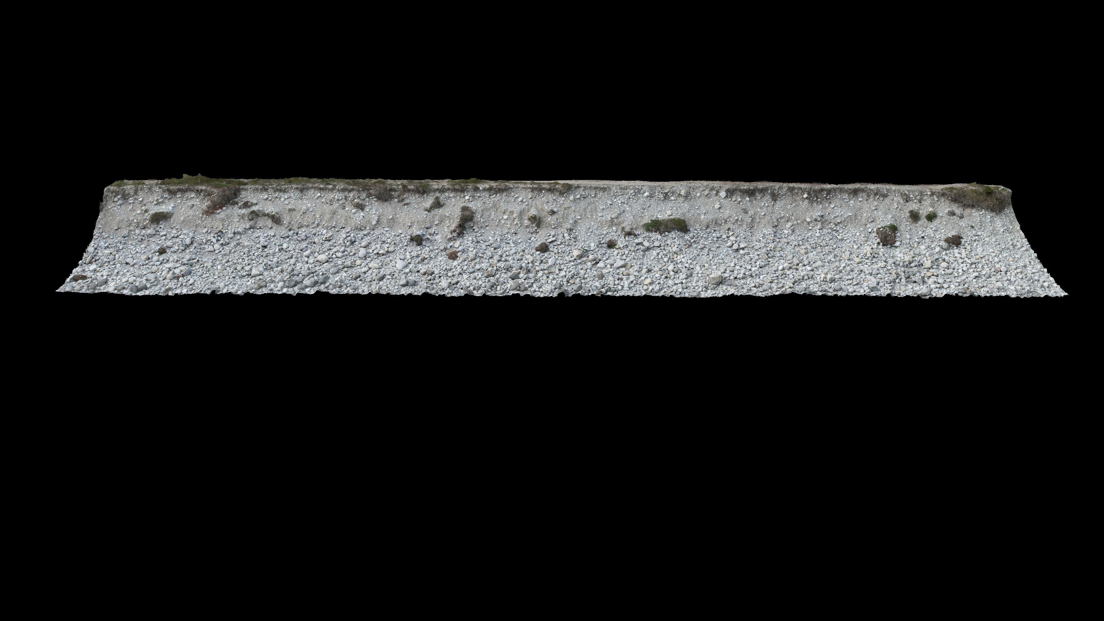 Alpine river gravel embankment-long Low-poly 3D model_3