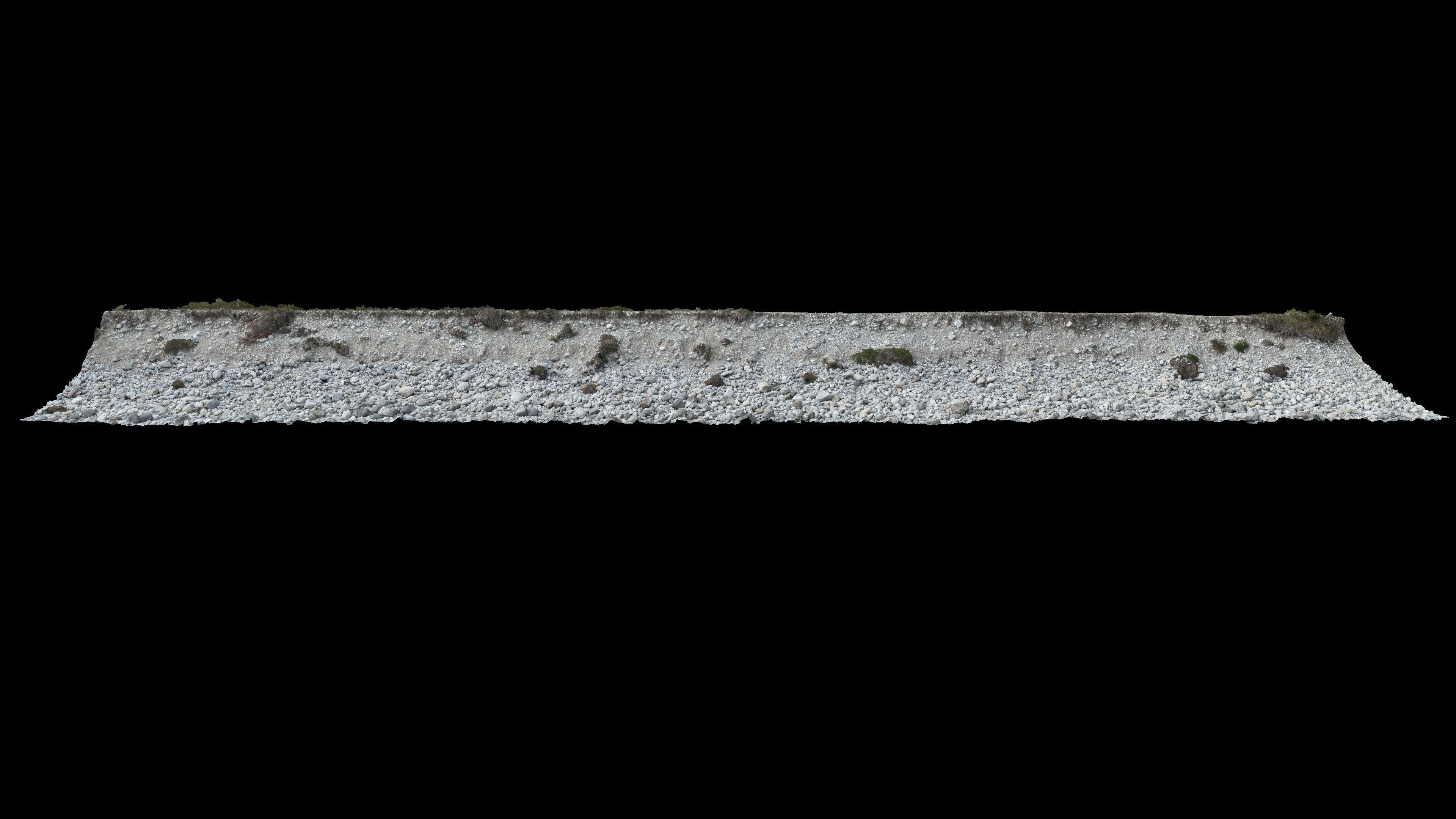 Alpine river gravel embankment-long Low-poly 3D model_13