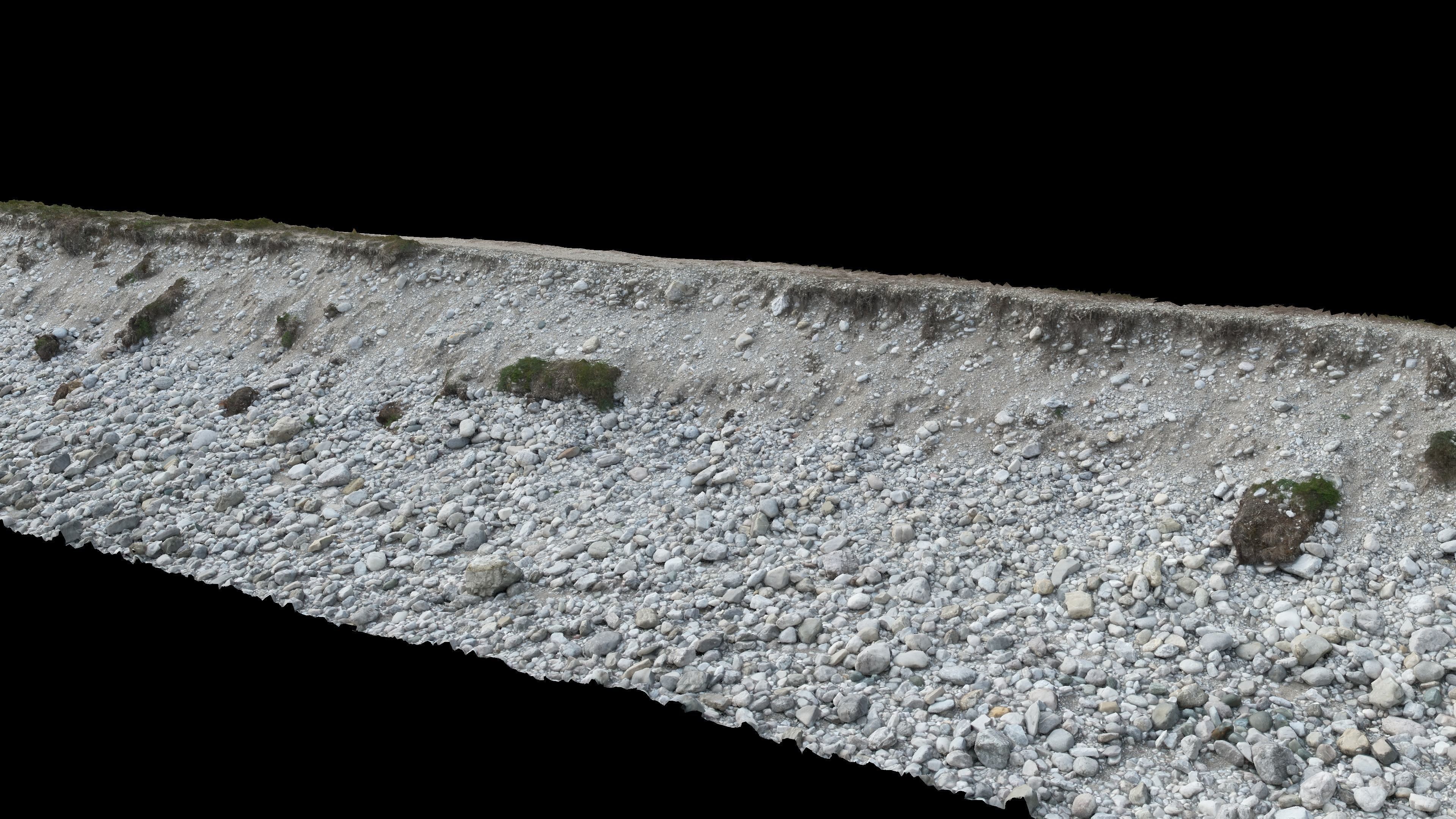 Alpine river gravel embankment-long Low-poly 3D model_17