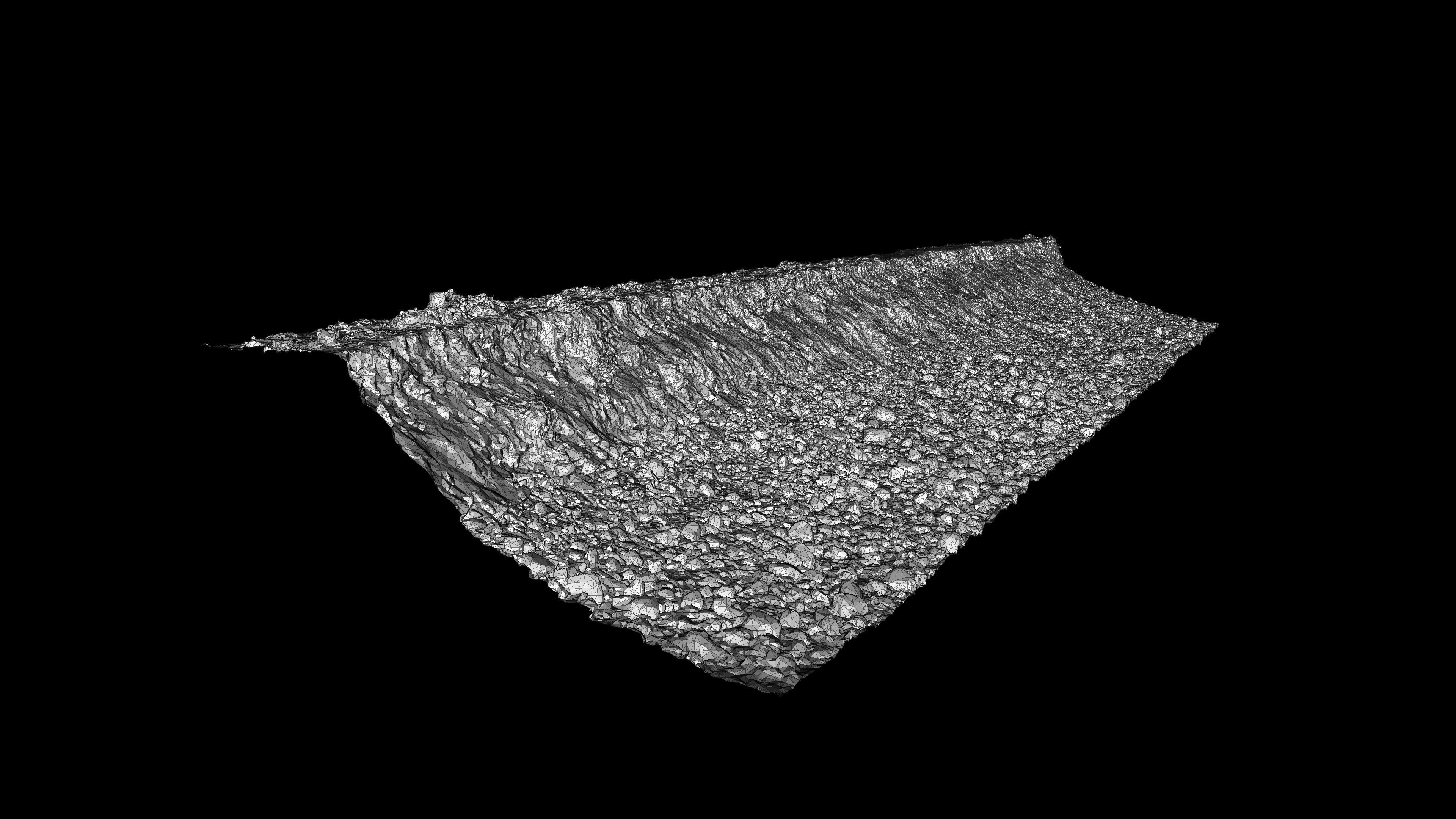 Alpine river gravel embankment-long Low-poly 3D model_33