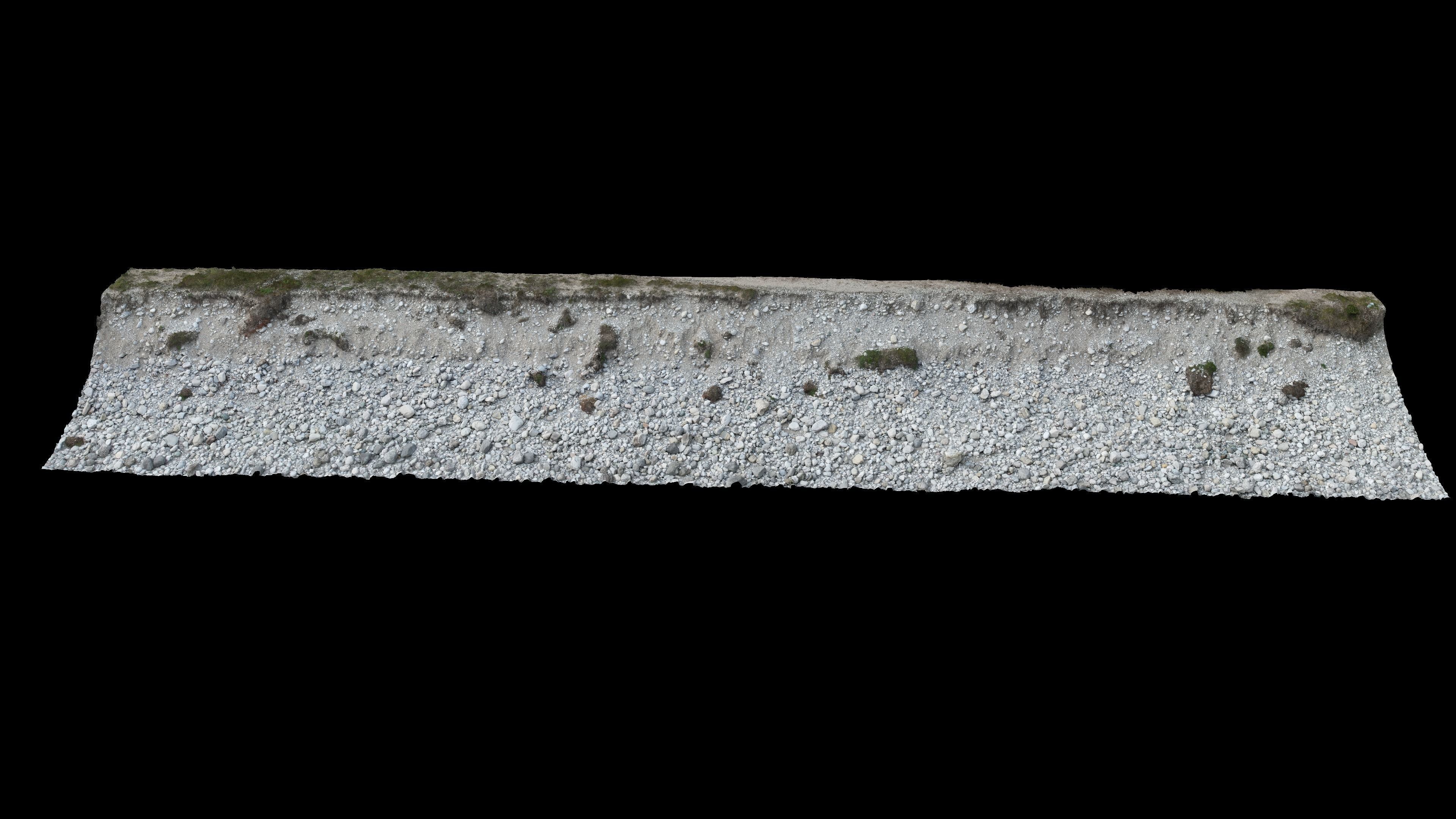 Alpine river gravel embankment-long Low-poly 3D model_12