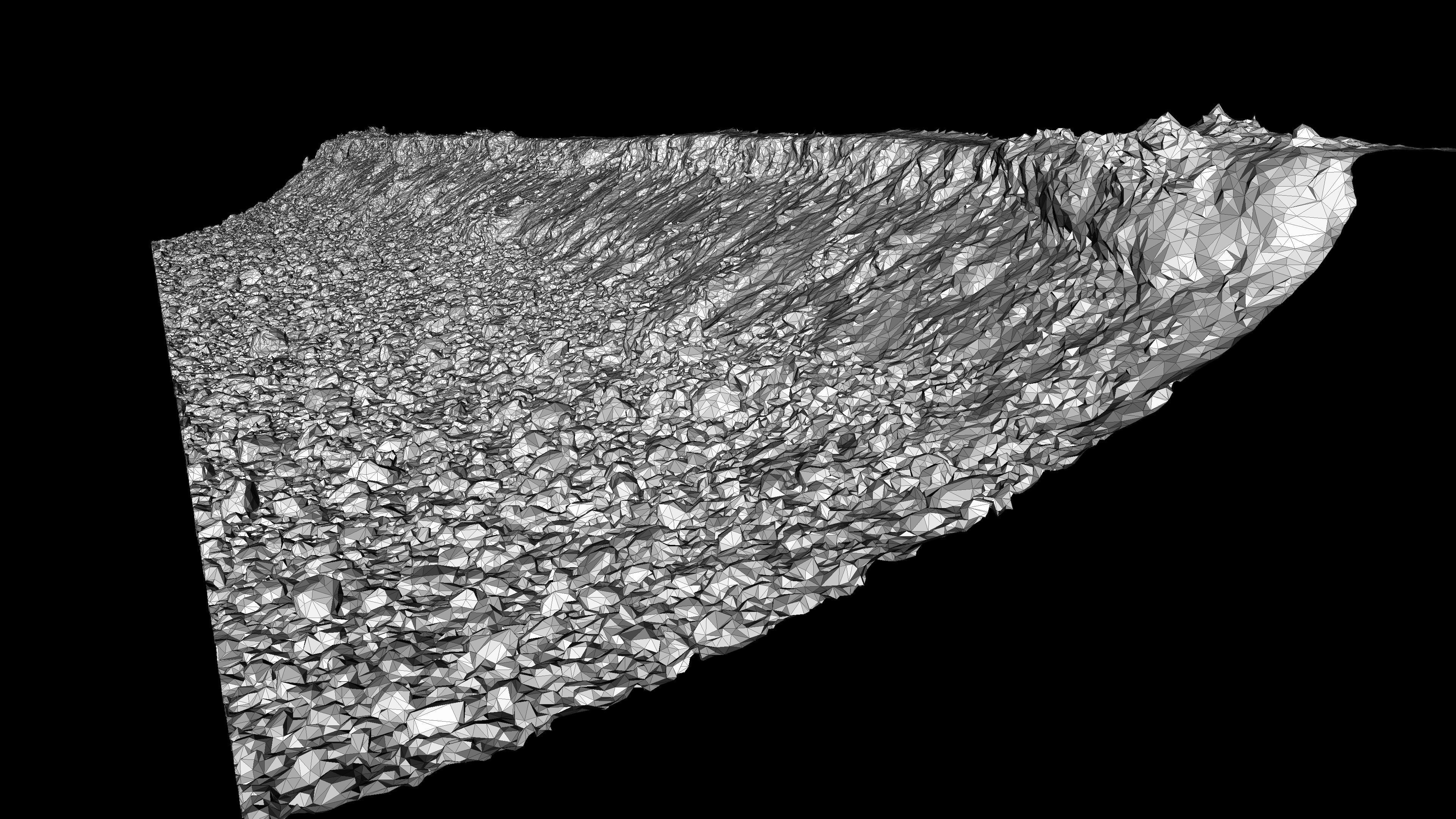 Alpine river gravel embankment-long Low-poly 3D model_27