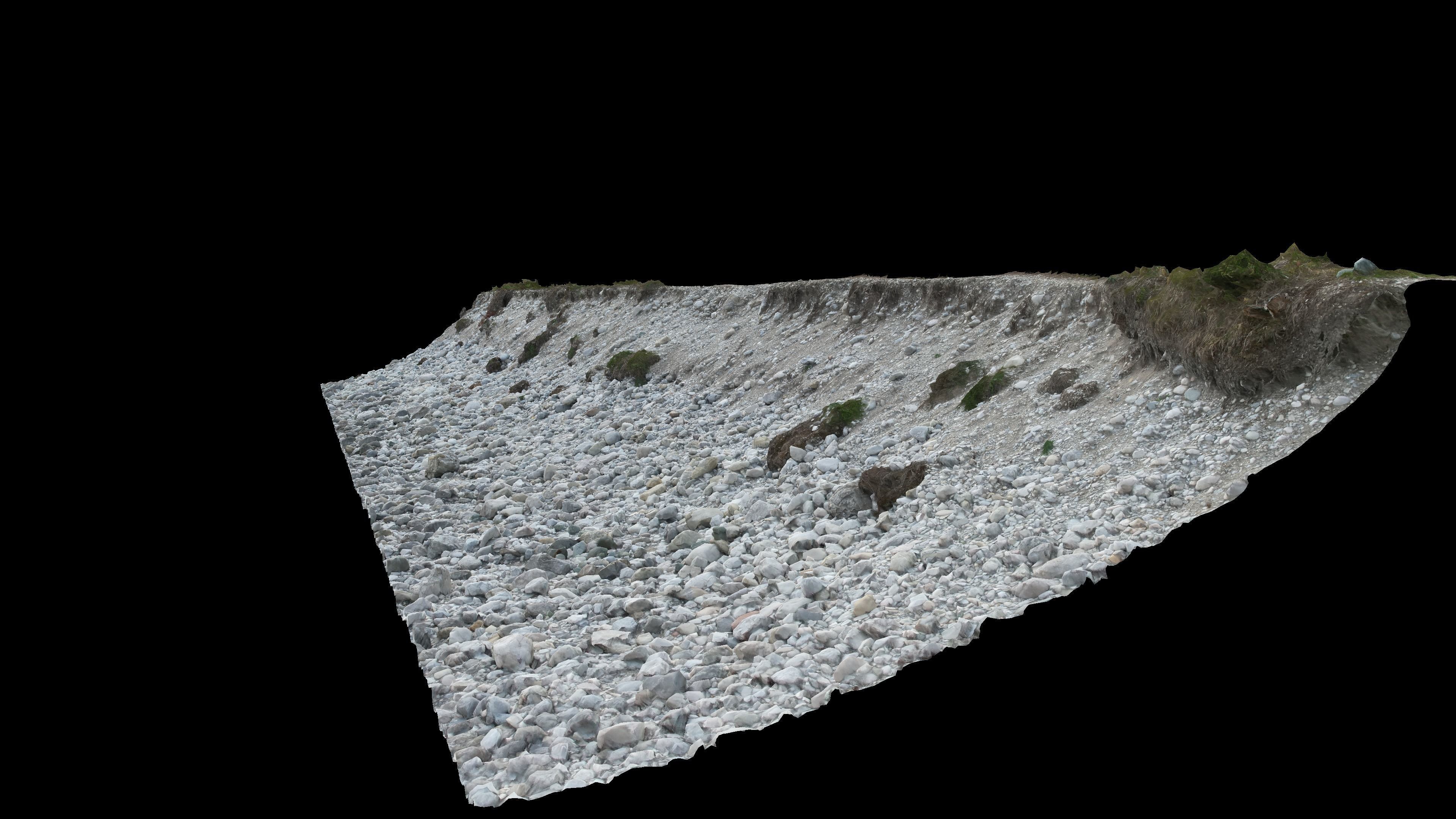 Alpine river gravel embankment-long Low-poly 3D model_14