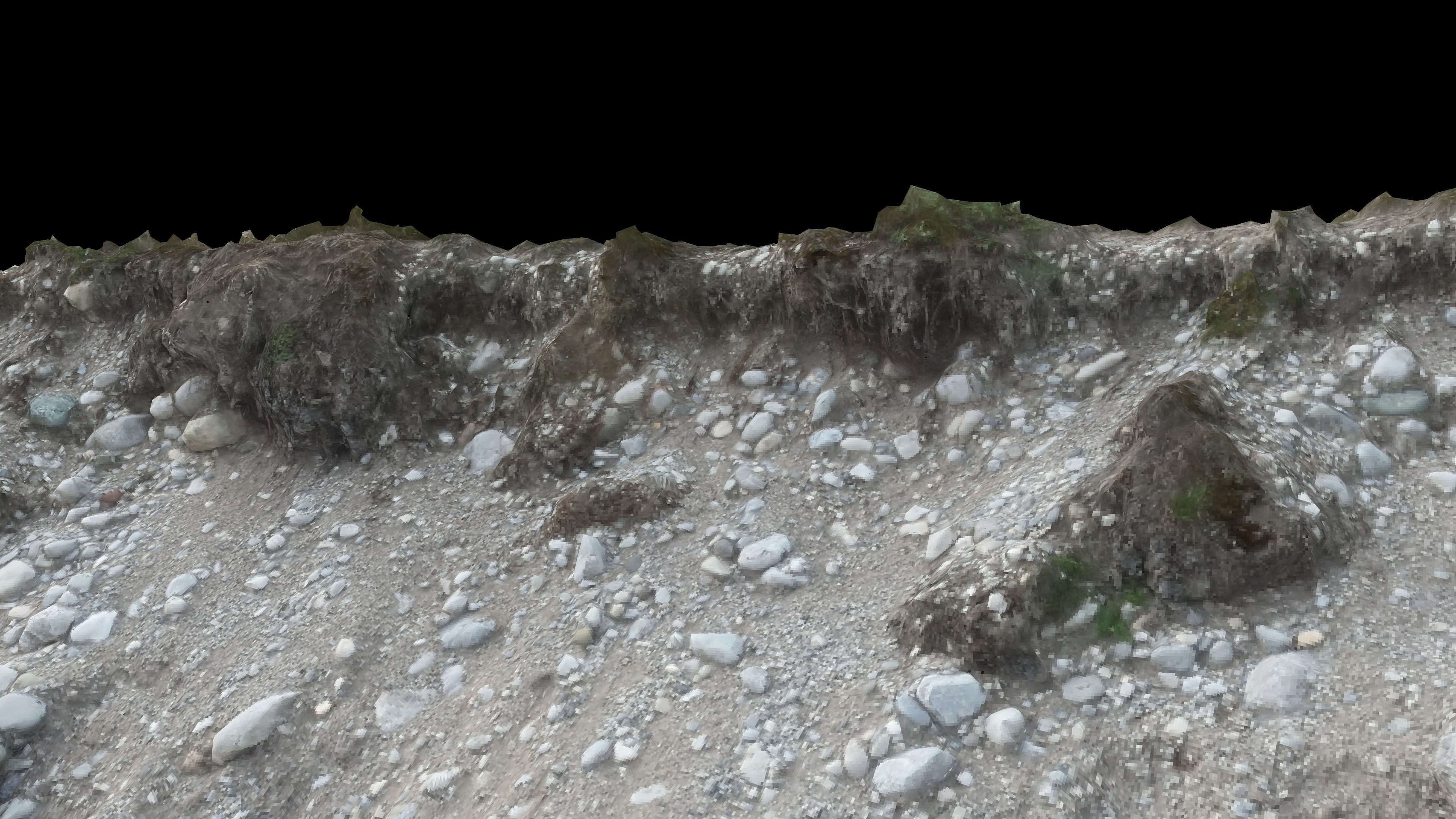 Alpine river gravel embankment-long Low-poly 3D model_22