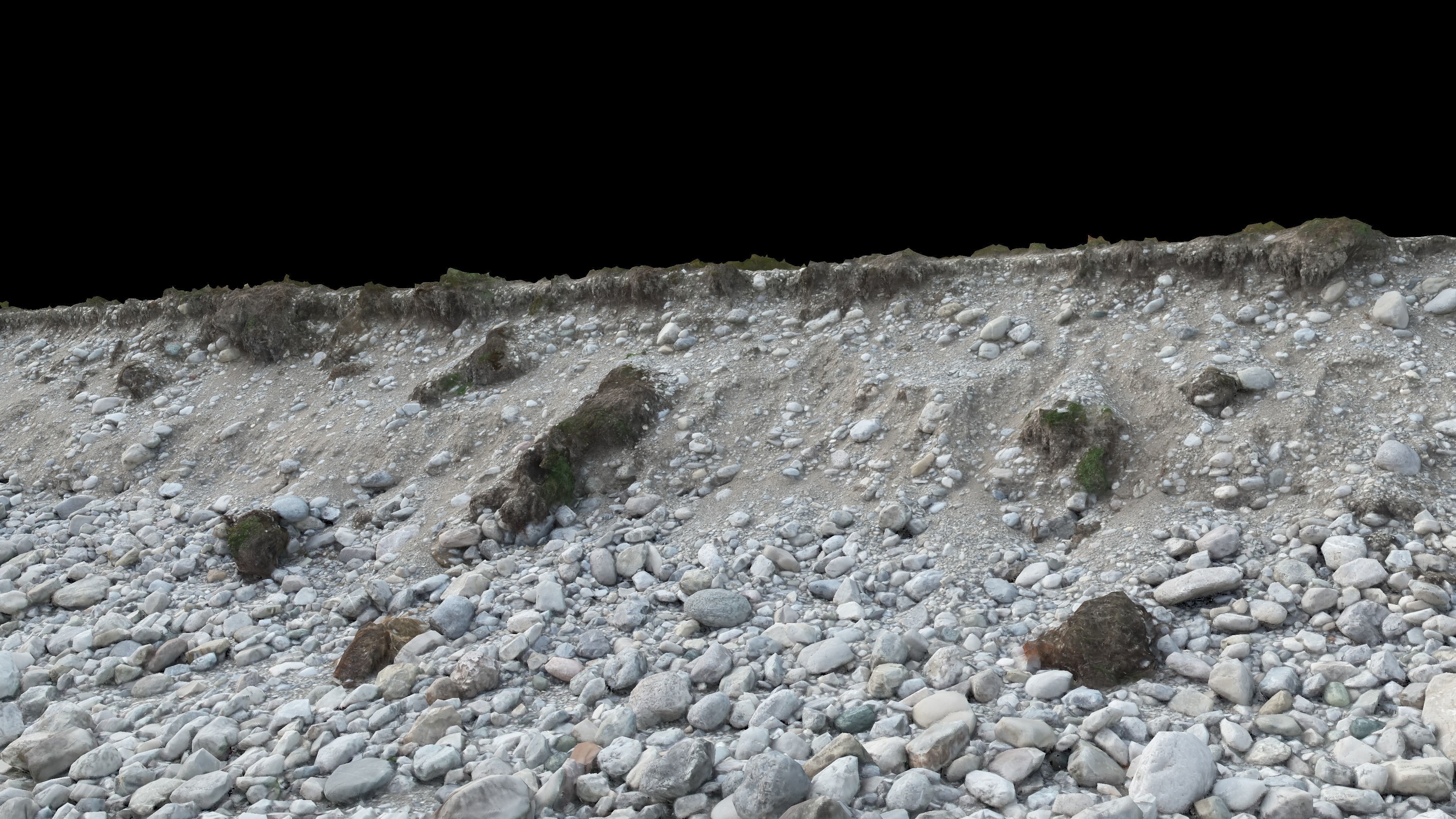 Alpine river gravel embankment-long Low-poly 3D model_21