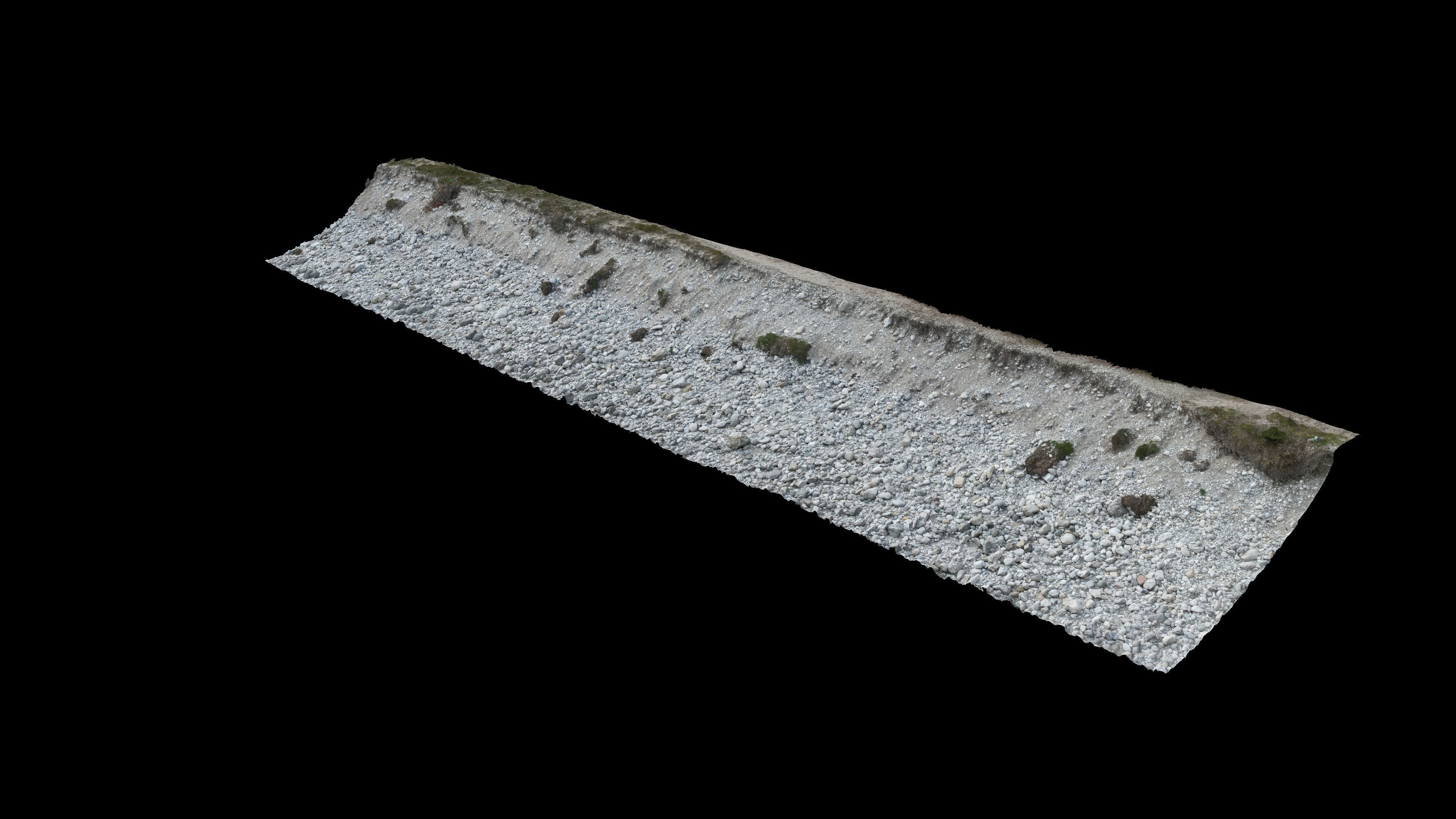 Alpine river gravel embankment-long Low-poly 3D model_8