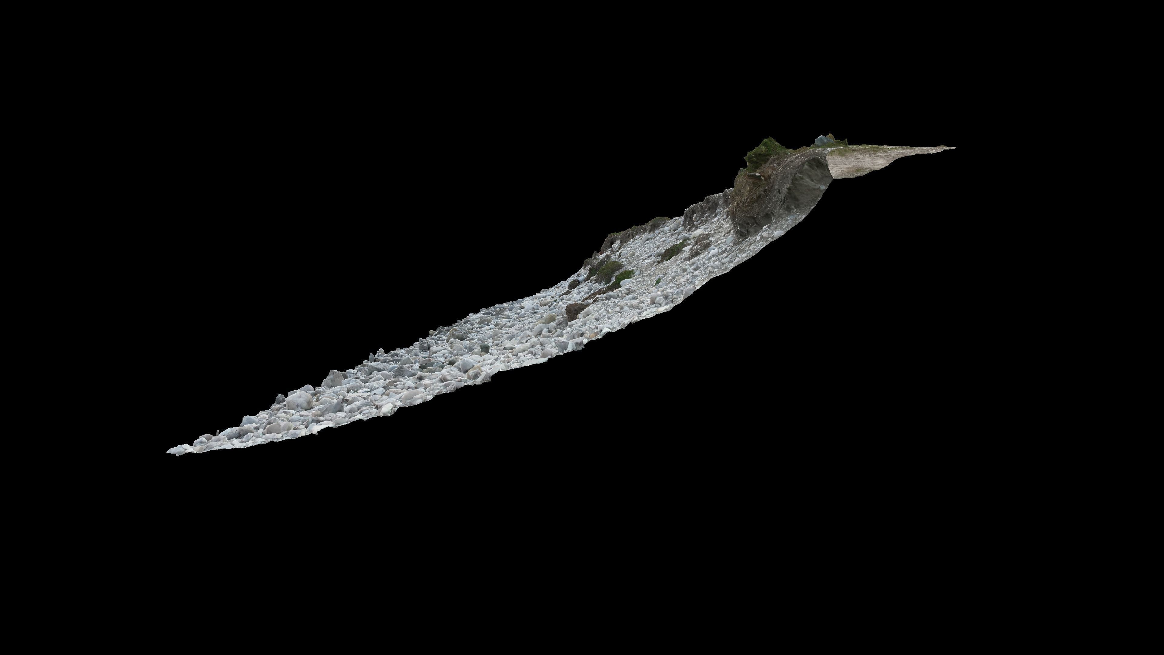 Alpine river gravel embankment-long Low-poly 3D model_15