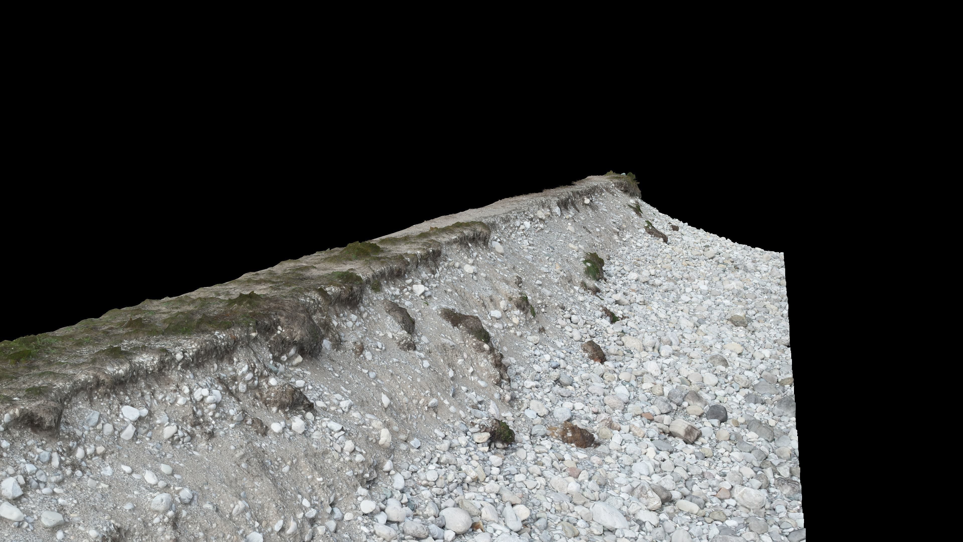 Alpine river gravel embankment-long Low-poly 3D model_20