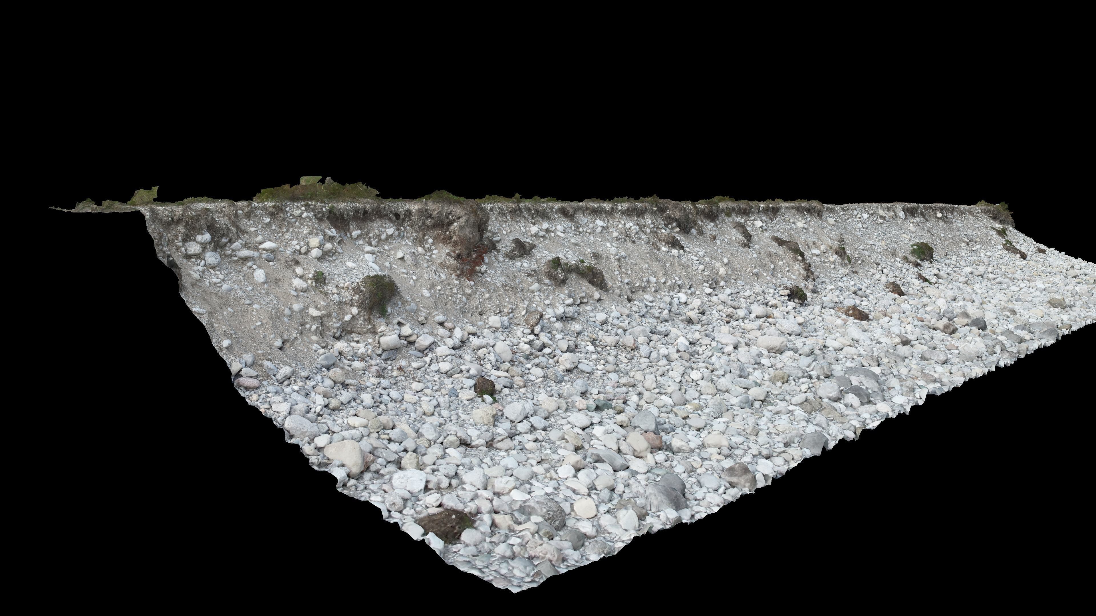 Alpine river gravel embankment-long Low-poly 3D model_19