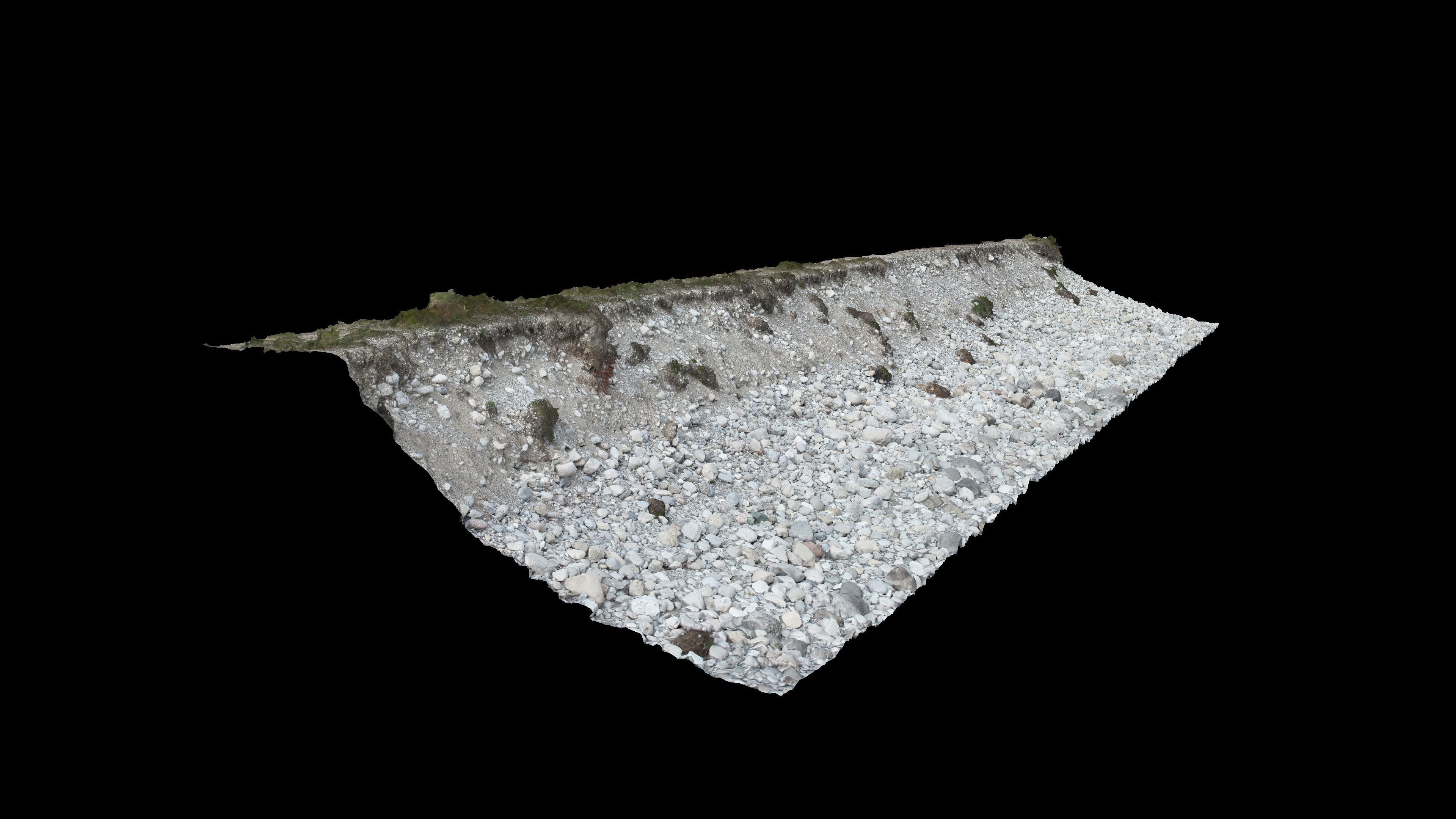 Alpine river gravel embankment-long Low-poly 3D model_32