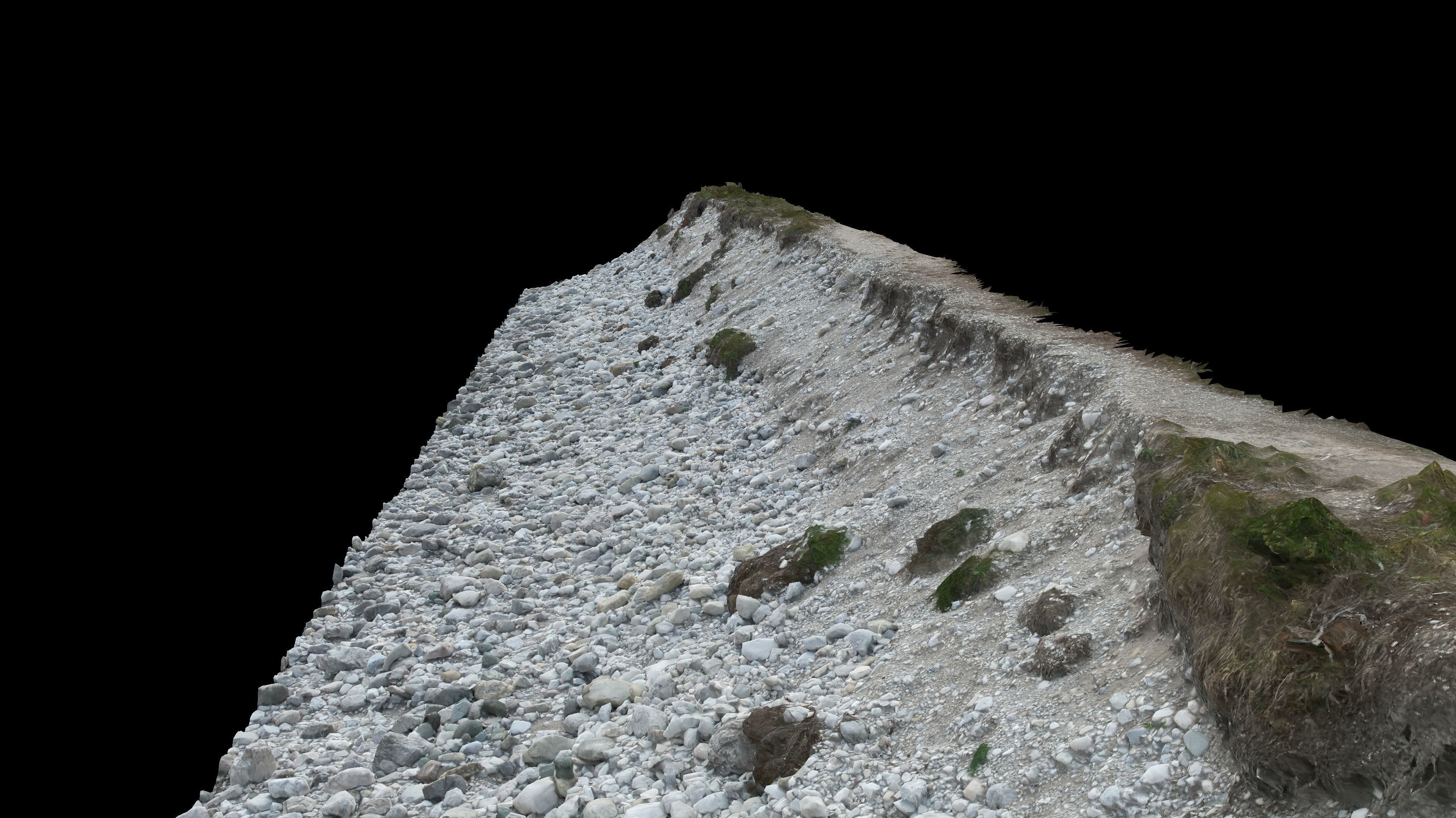 Alpine river gravel embankment-long Low-poly 3D model_16